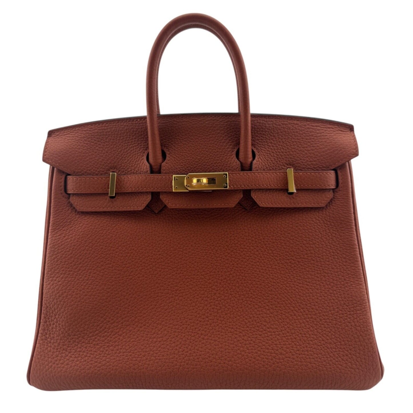 Hermes Birkin 25 Cuivre Orange Brown Togo Leather Gold Hardware