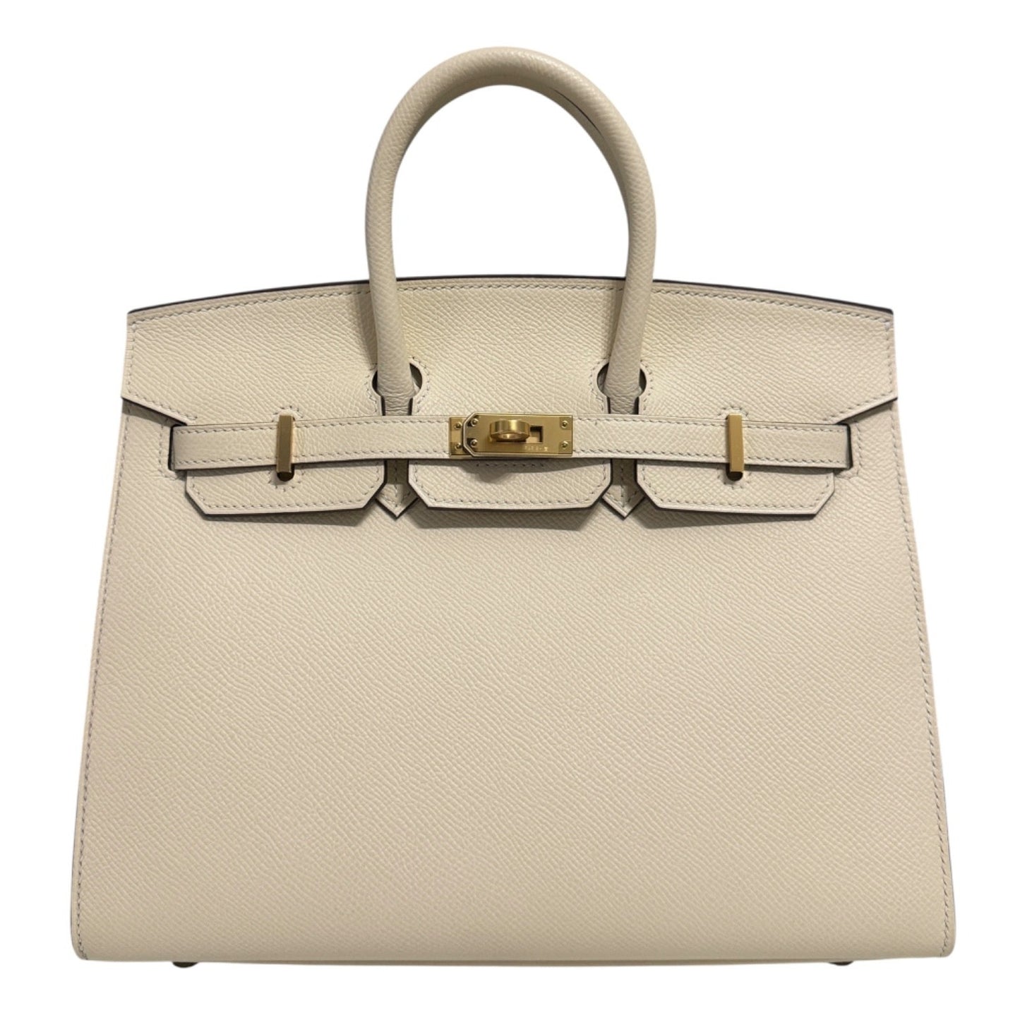 Hermes Birkin 25 Sellier Nata Cream White Epsom Leather Gold Hardware