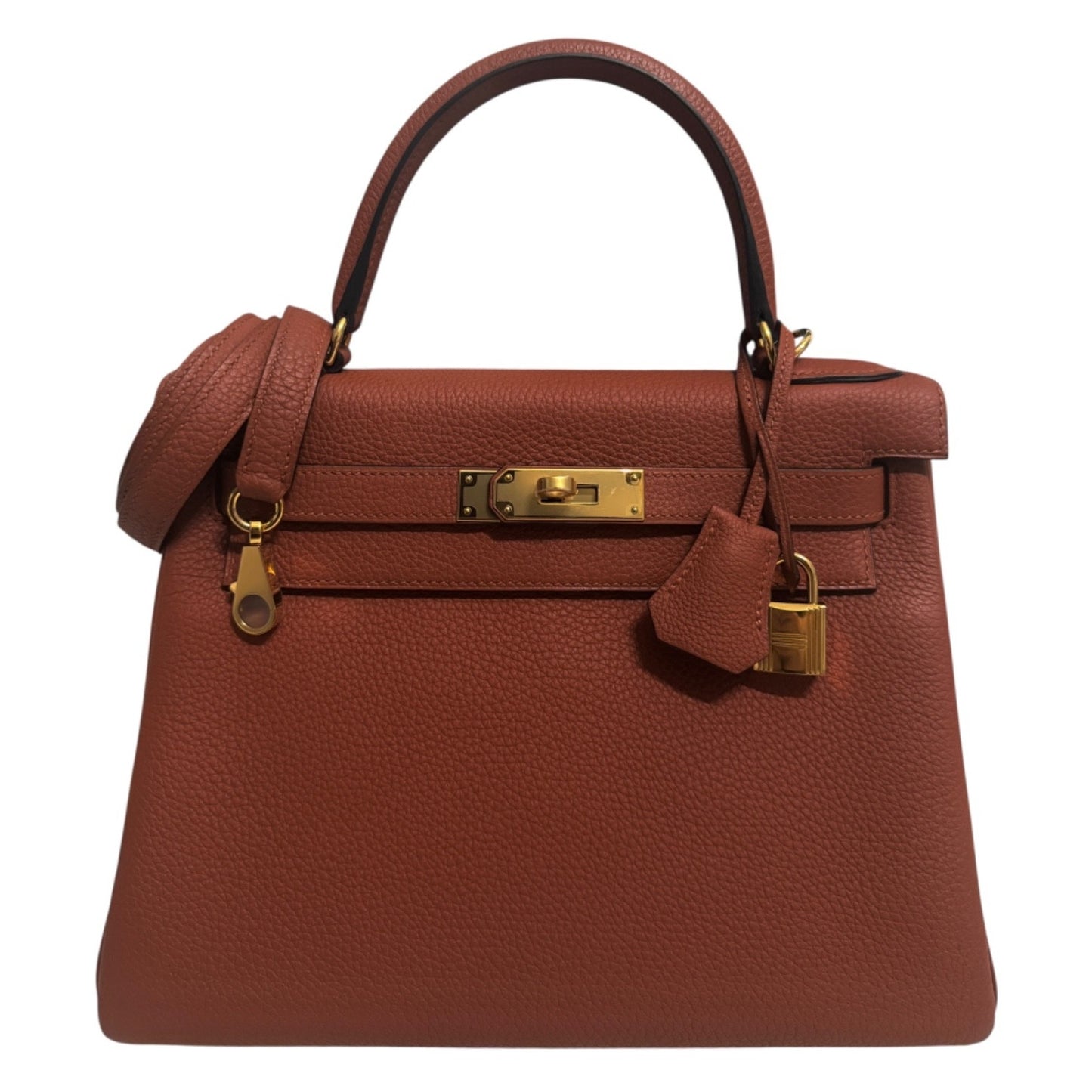 Hermes Kelly 28 Cuivre Orange Togo Leather Gold Hardware