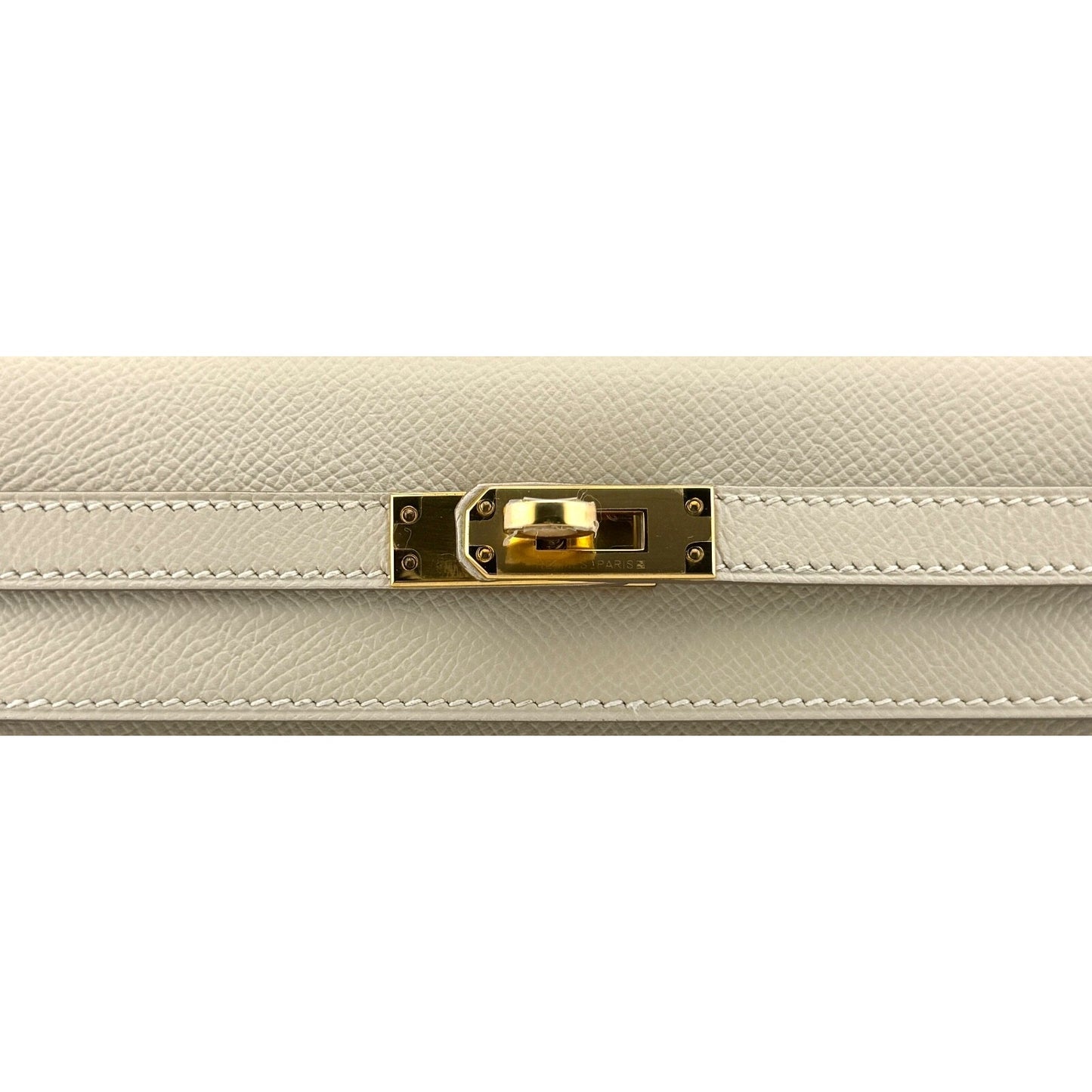 Hermes Kelly 25 Sellier Craie Cream White Epsom Leather Gold Hardware