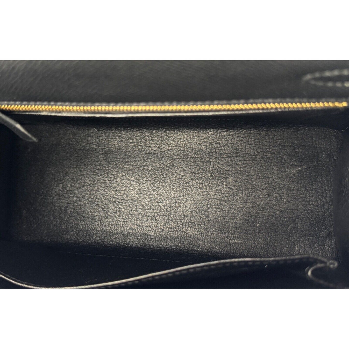 Hermes Kelly 25 Sellier Special Order Black Noir Epsom Gold Hardware