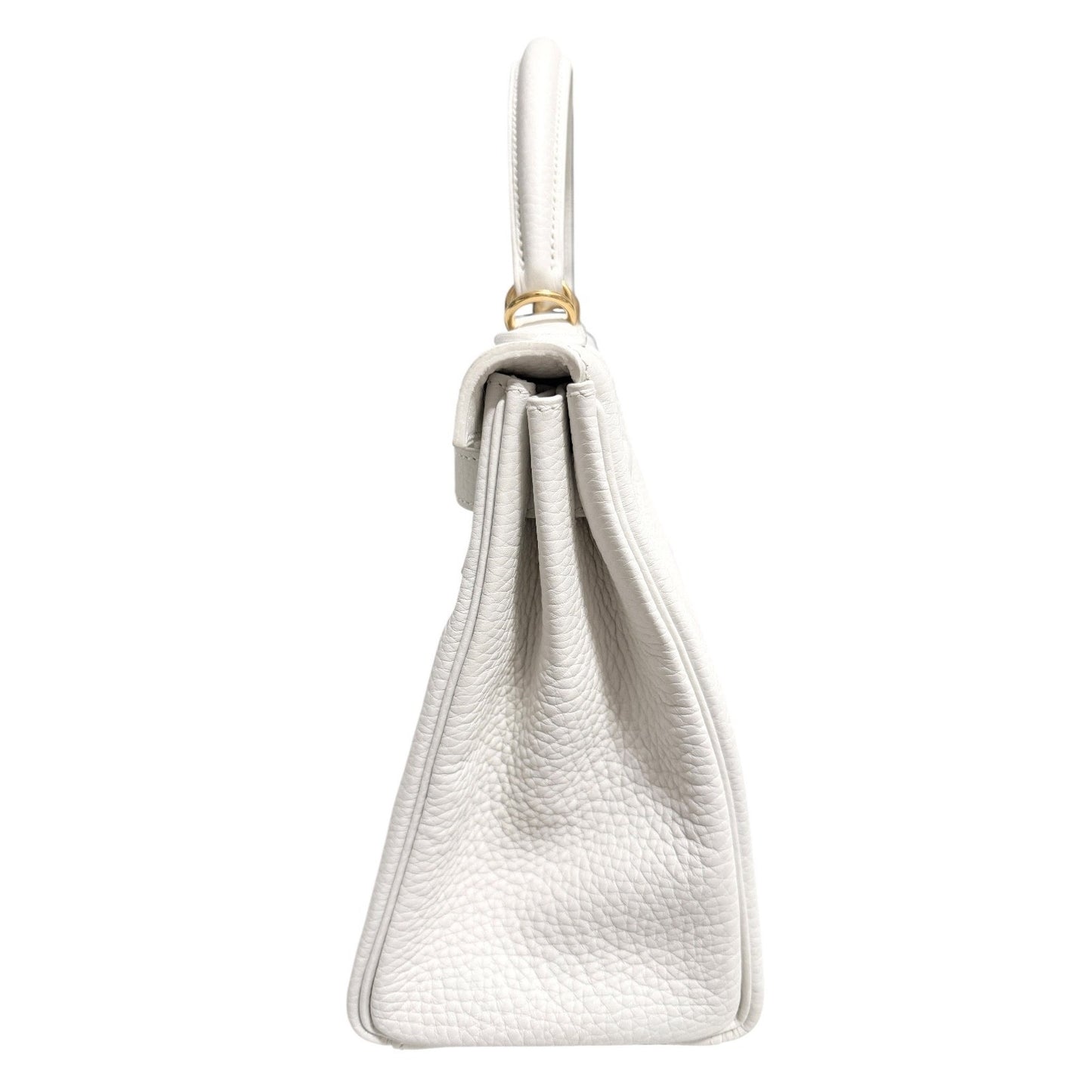 Hermes Kelly 28 White Blanc Togo Leather Gold Hardware RARE