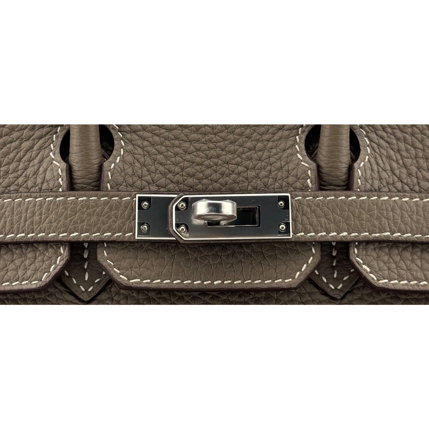 Hermes Birkin 25 Etoupe Grey Gray Togo Leather Palladium Hardware Handbag RARE