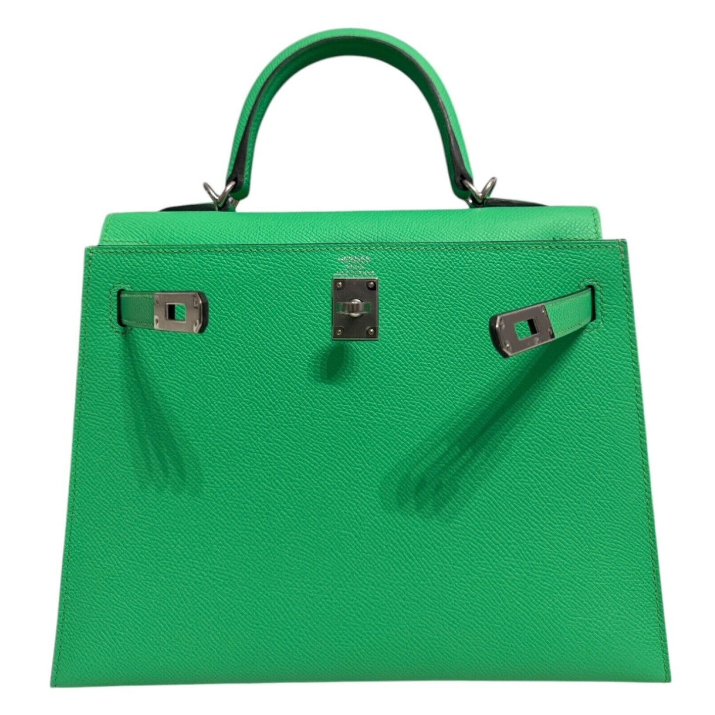 Hermes Kelly 25 Sellier Vert Comics Green Epsom Leather Palladium Hardware