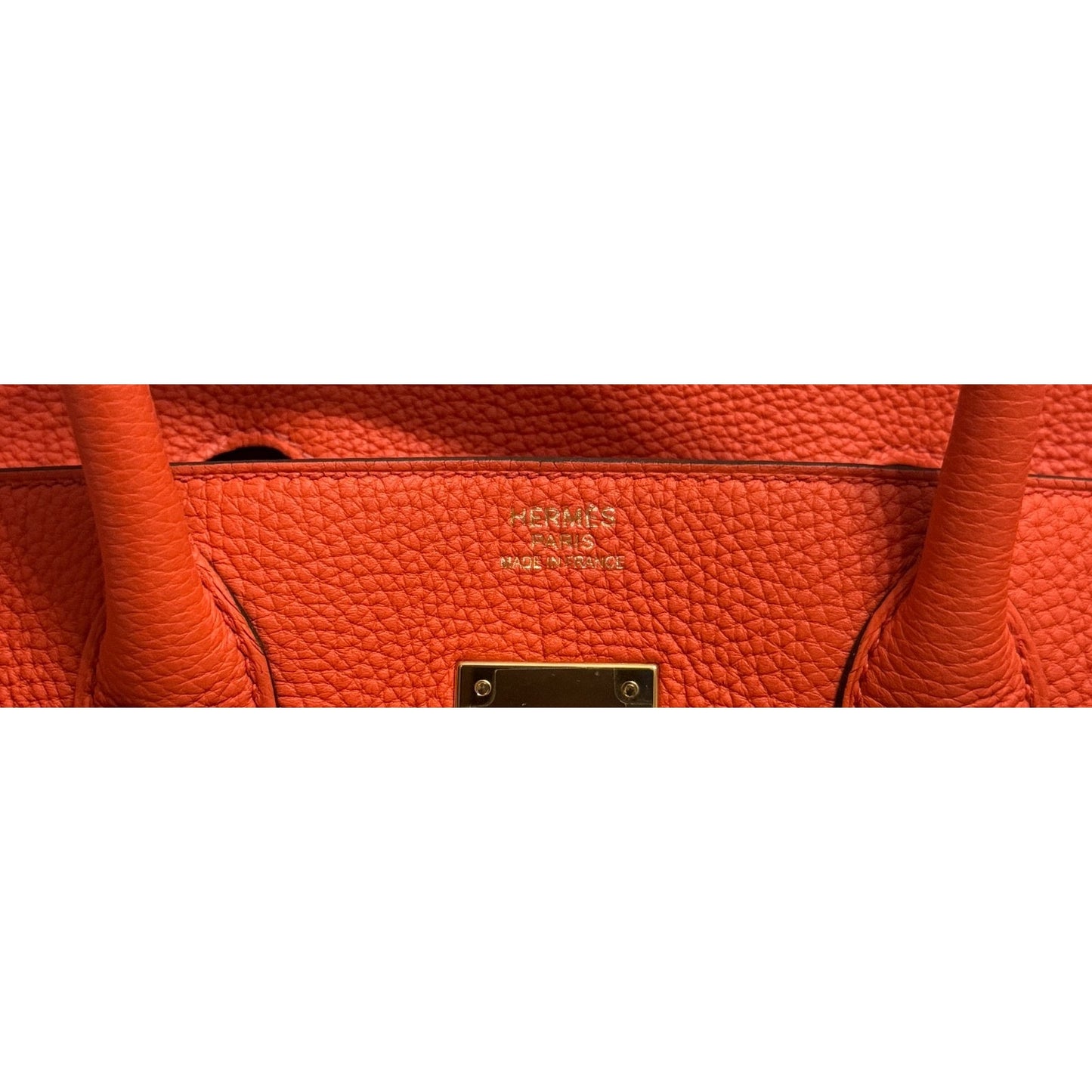 Hermes Birkin 30 Feu Orange Leather Gold Hardware RARE