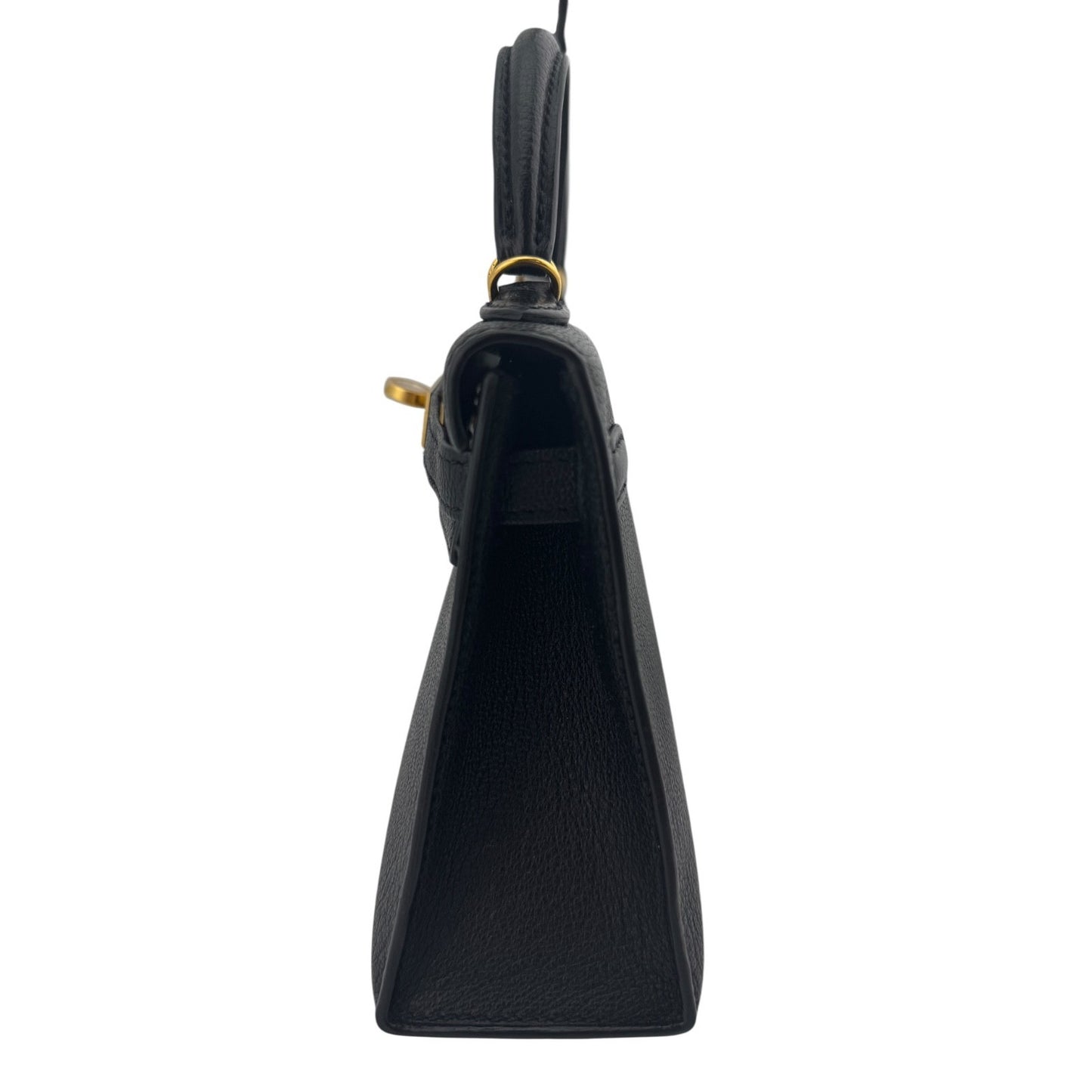 Hermes Kelly Mini 20 Black Noir Chèvre Leather Gold Hardware