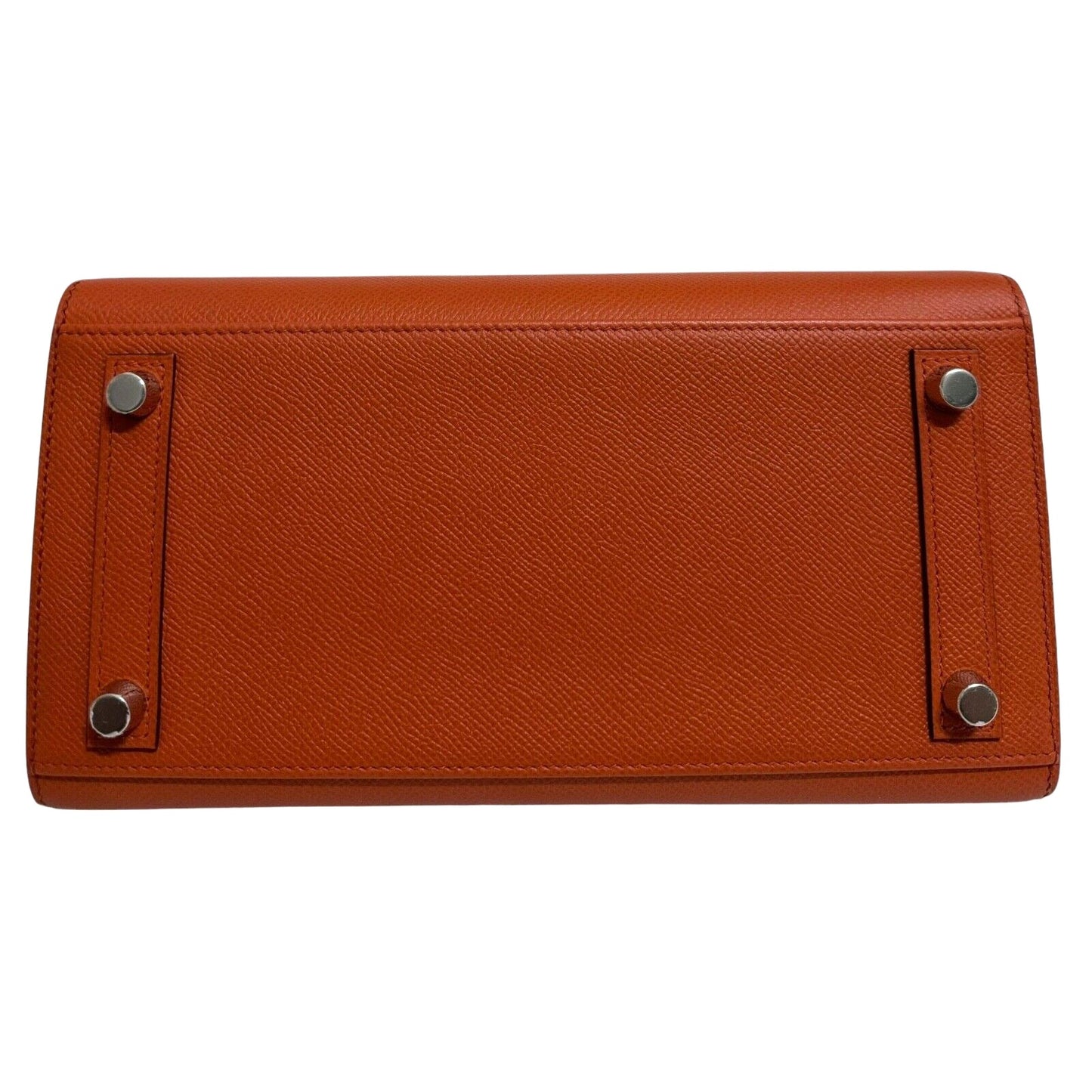 Hermes Birkin 25 Sellier Terre Battue Orange Epsom Leather Palladium Hardware
