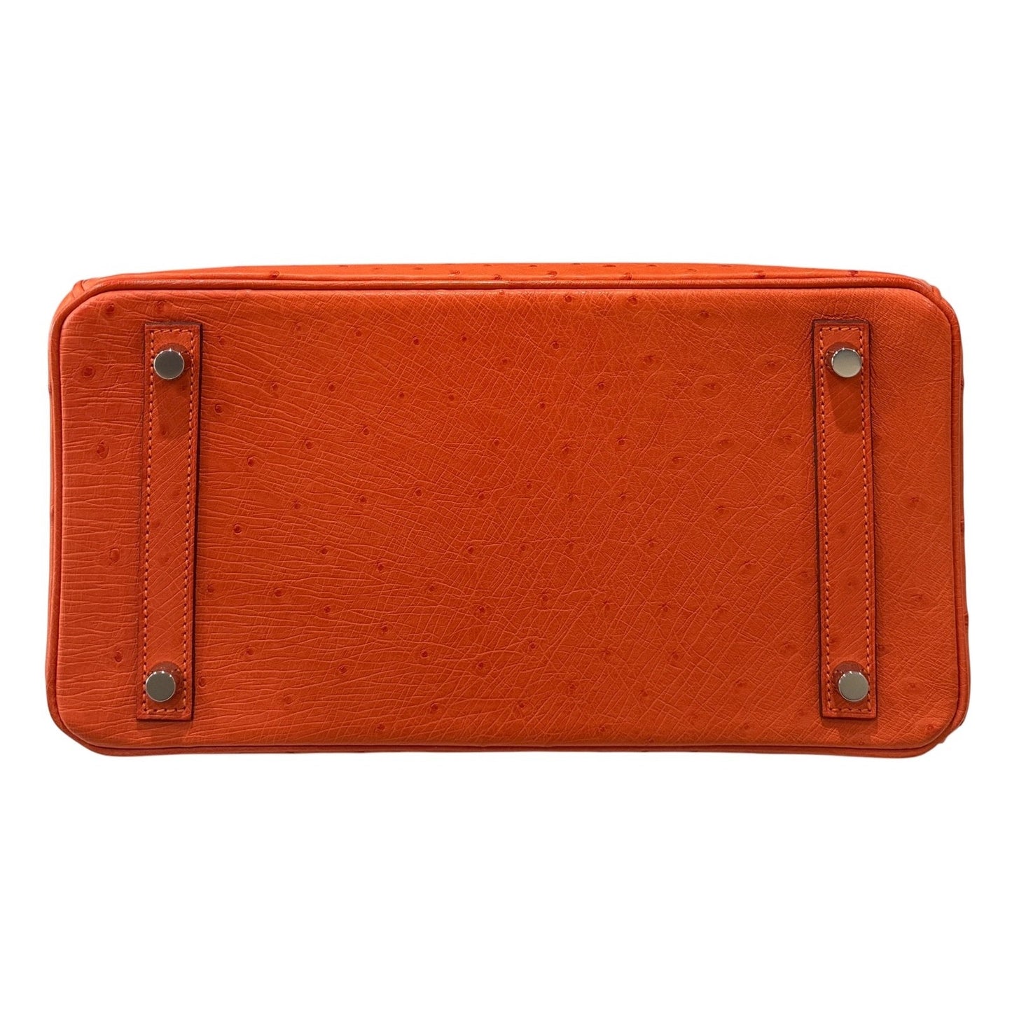 Hermes Birkin 30 Ostrich Tangerine Orange Leather Palladium Hardware RARE