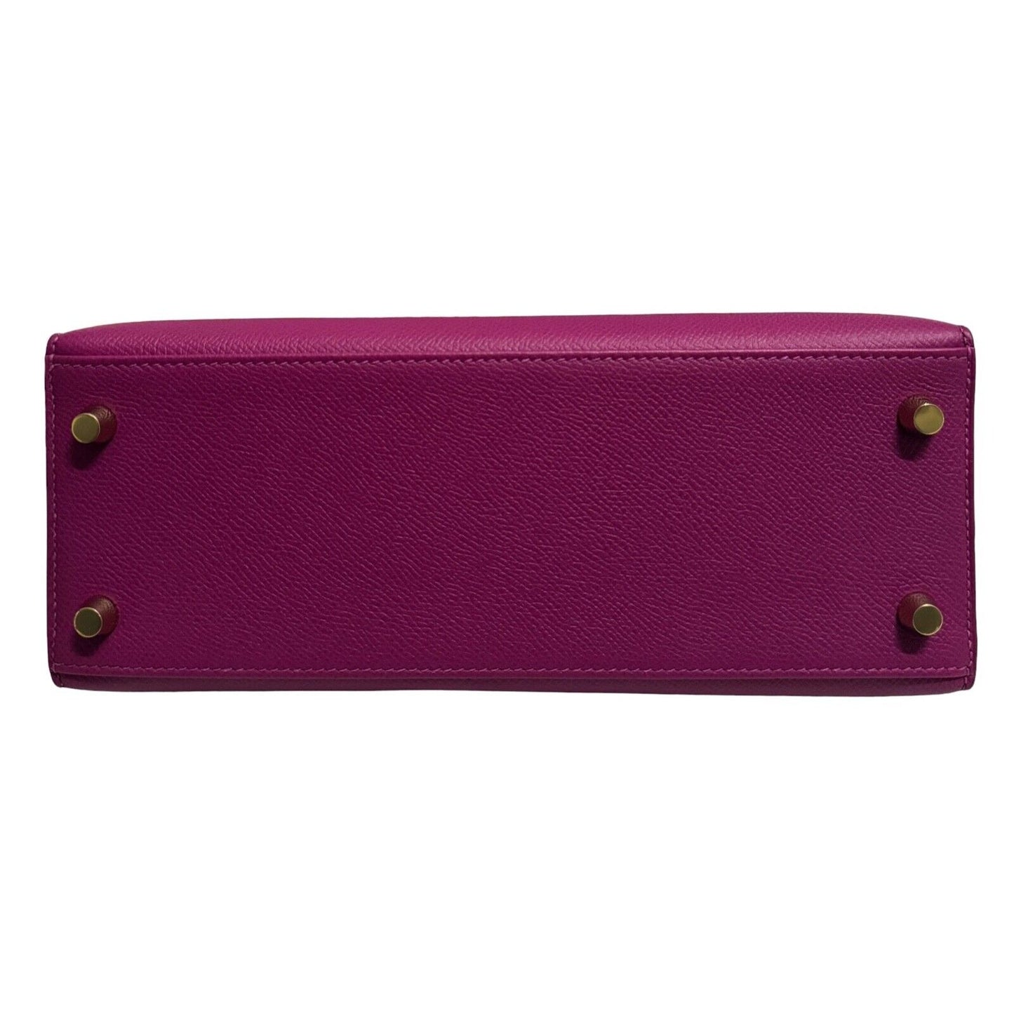Hermes Kelly 25 Sellier Rose Pourpre Pink Purple Epsom Leather Gold Hardware