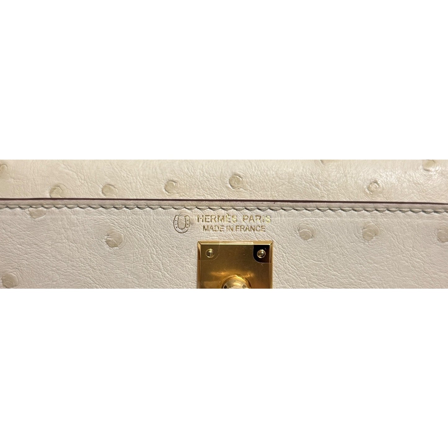 Hermes Kelly Mini 20 Special Order Parchemin Sesame Ostrich Leather Gold Hardware