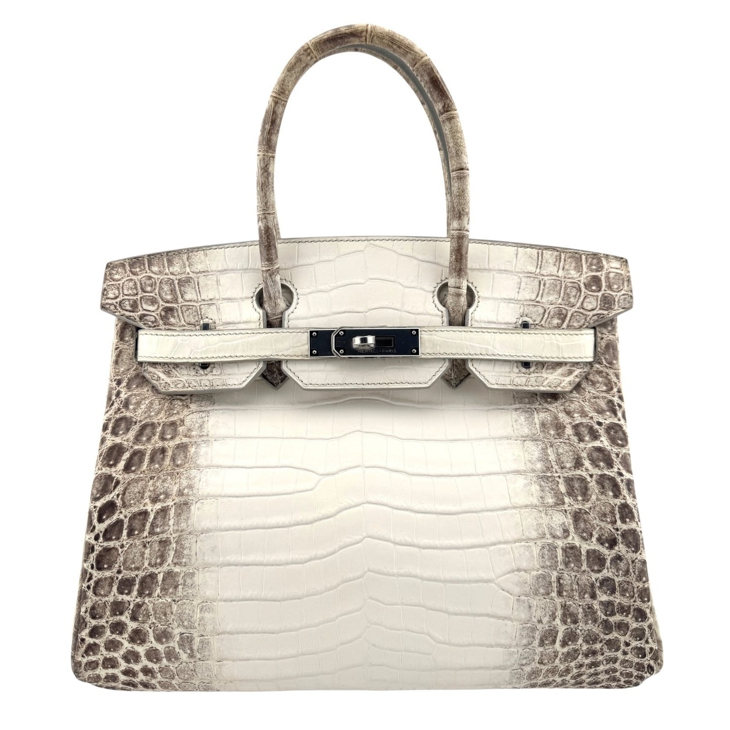 Hermes Birkin 30 White Himalayan Crocodile Matte Leather Palladium Hardware RARE