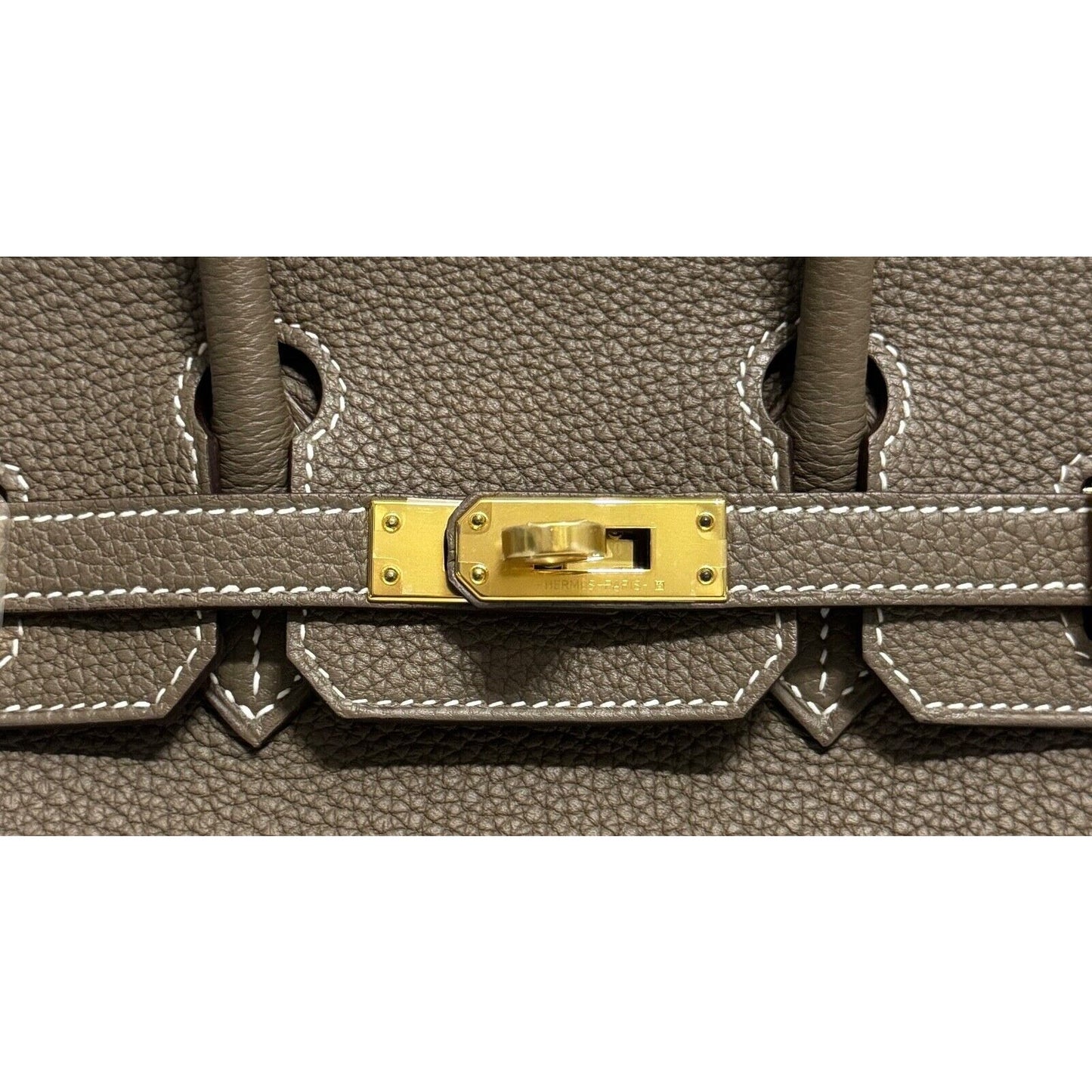 Hermes Birkin 25 Etoupe Gray Grey Togo Leather Gold Hardware Handbag