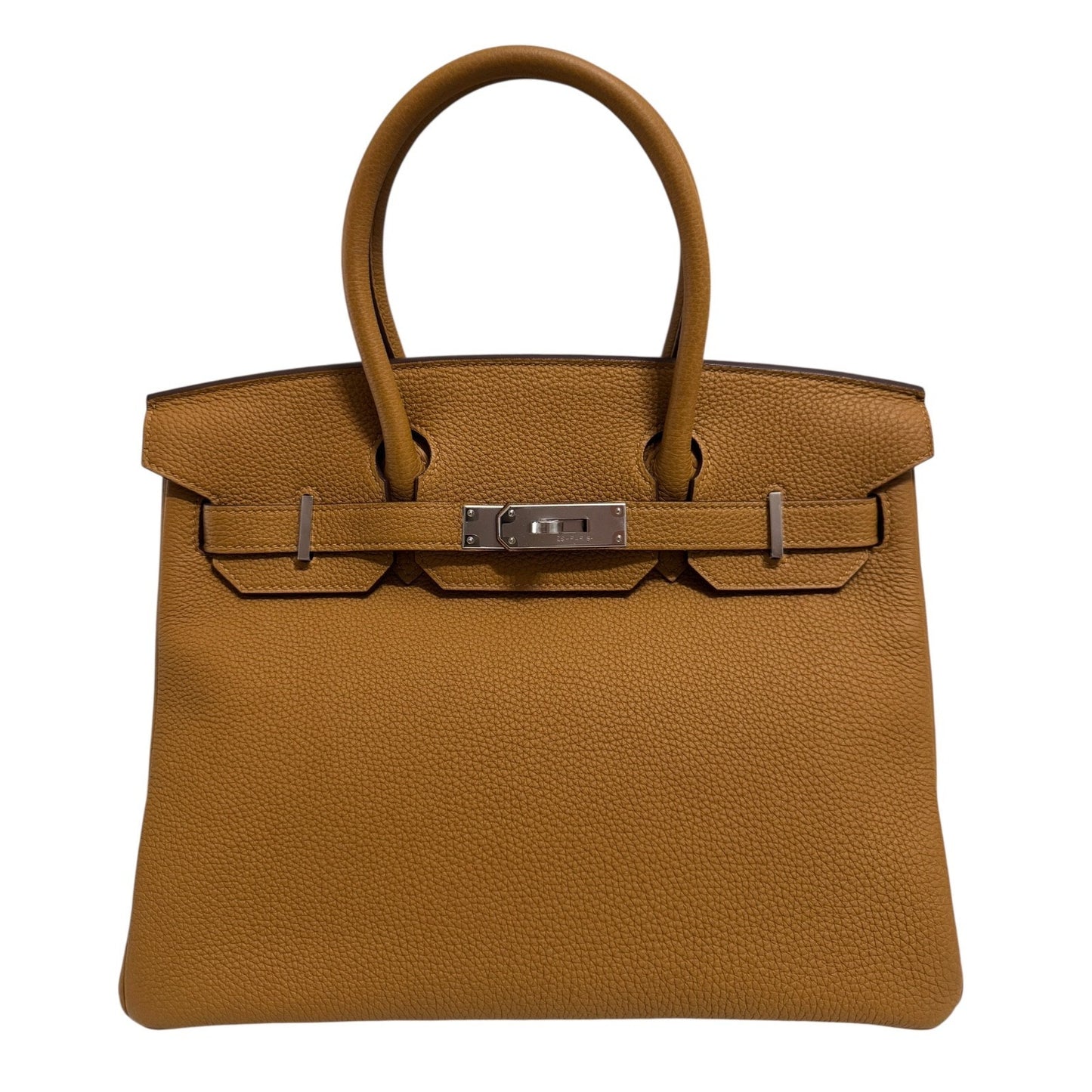 Hermes Birkin 30 Verso Caramel Tan Togo Lime Yellow Leather Palladium Hardware