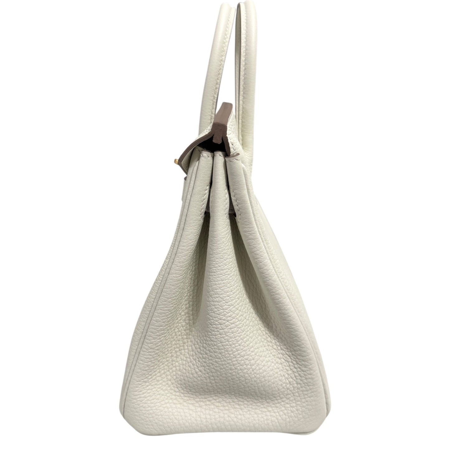 Hermes Birkin 25 Mushroom White Gray Togo Leather Gold Hardware