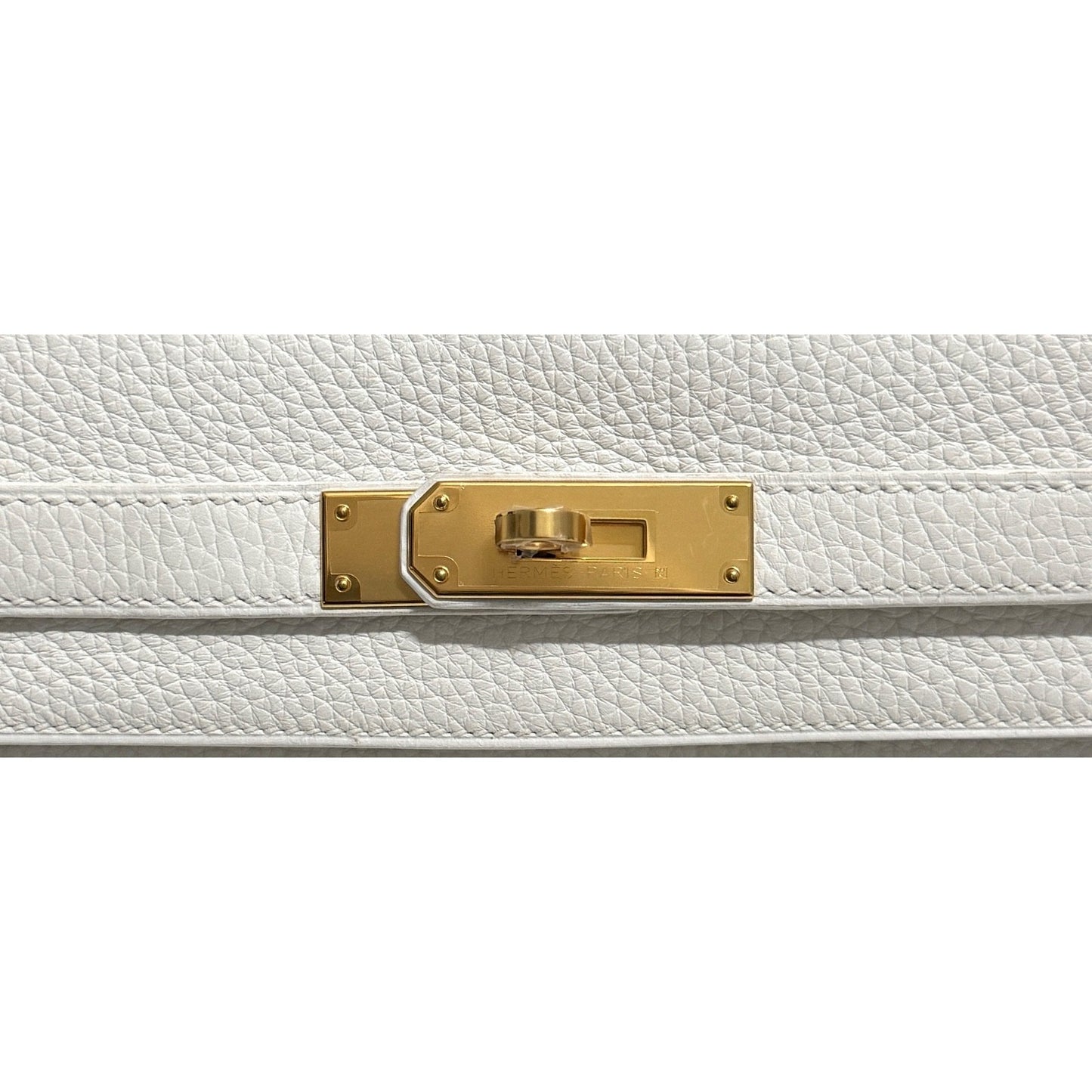 Hermes Kelly 28 White Blanc Togo Leather Gold Hardware RARE