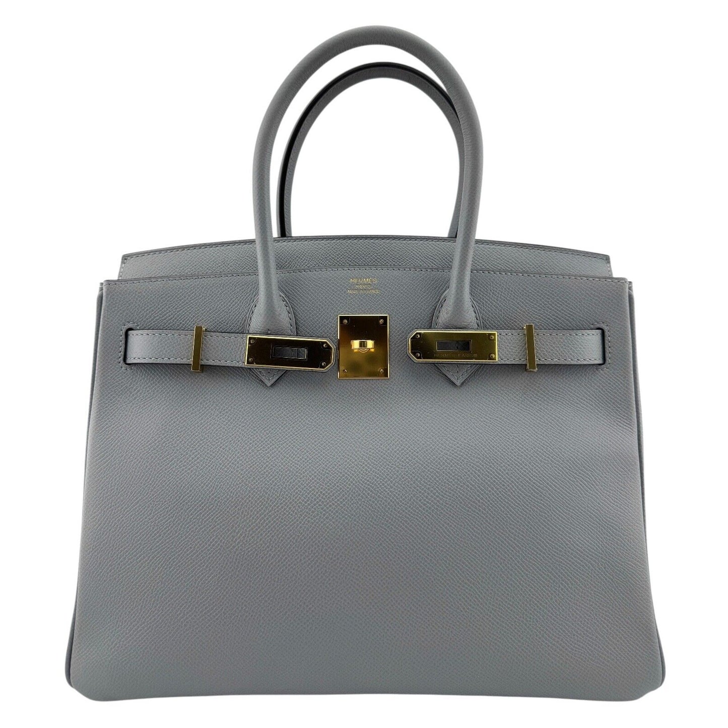 Hermes Birkin 30 Blue Glacier Gray Epsom Leather Gold Hardware RARE