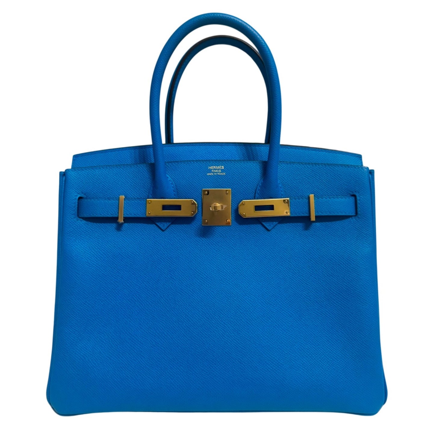 Hermes Birkin 30 Blue Frida Bleu Epsom Leather Gold Hardware