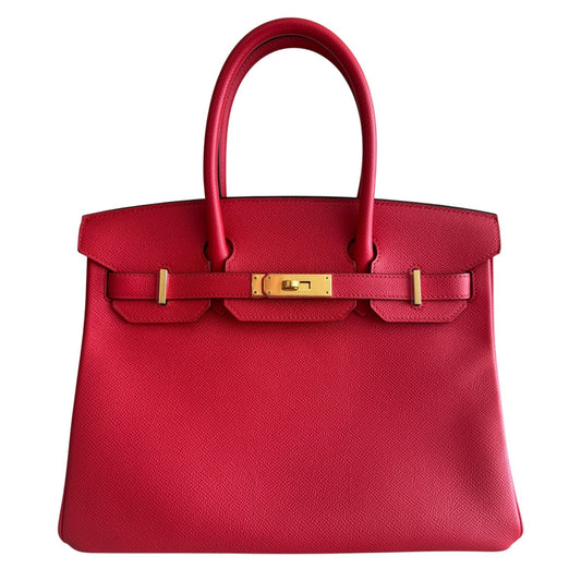 Hermes Birkin 30 Rouge Tomate Red Epsom Leather Gold Hardware