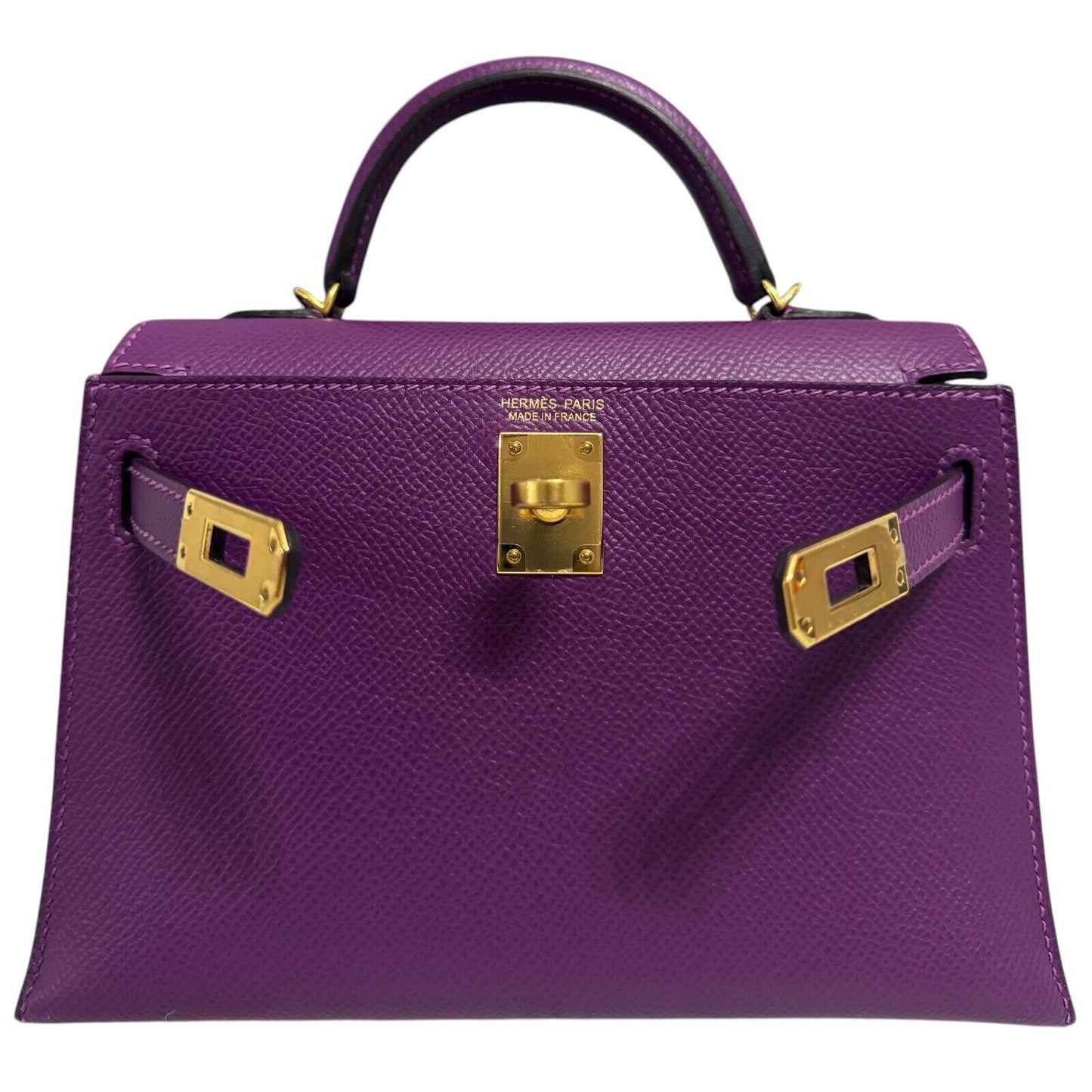 Hermes Kelly Mini 20 Anemone Purple Epsom Leather Gold Hardware
