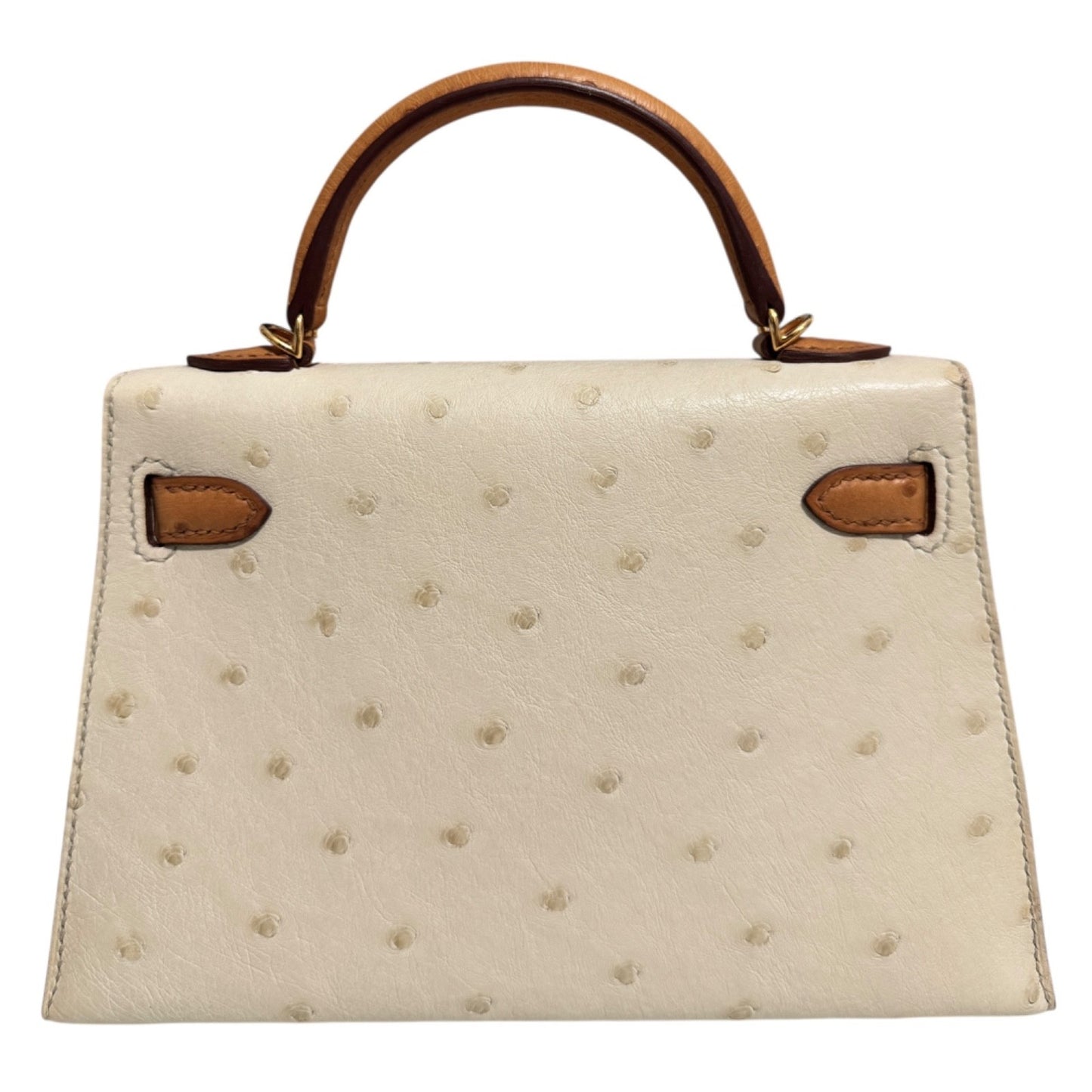 Hermes Kelly Mini 20 Special Order Parchemin Sesame Ostrich Leather Gold Hardware