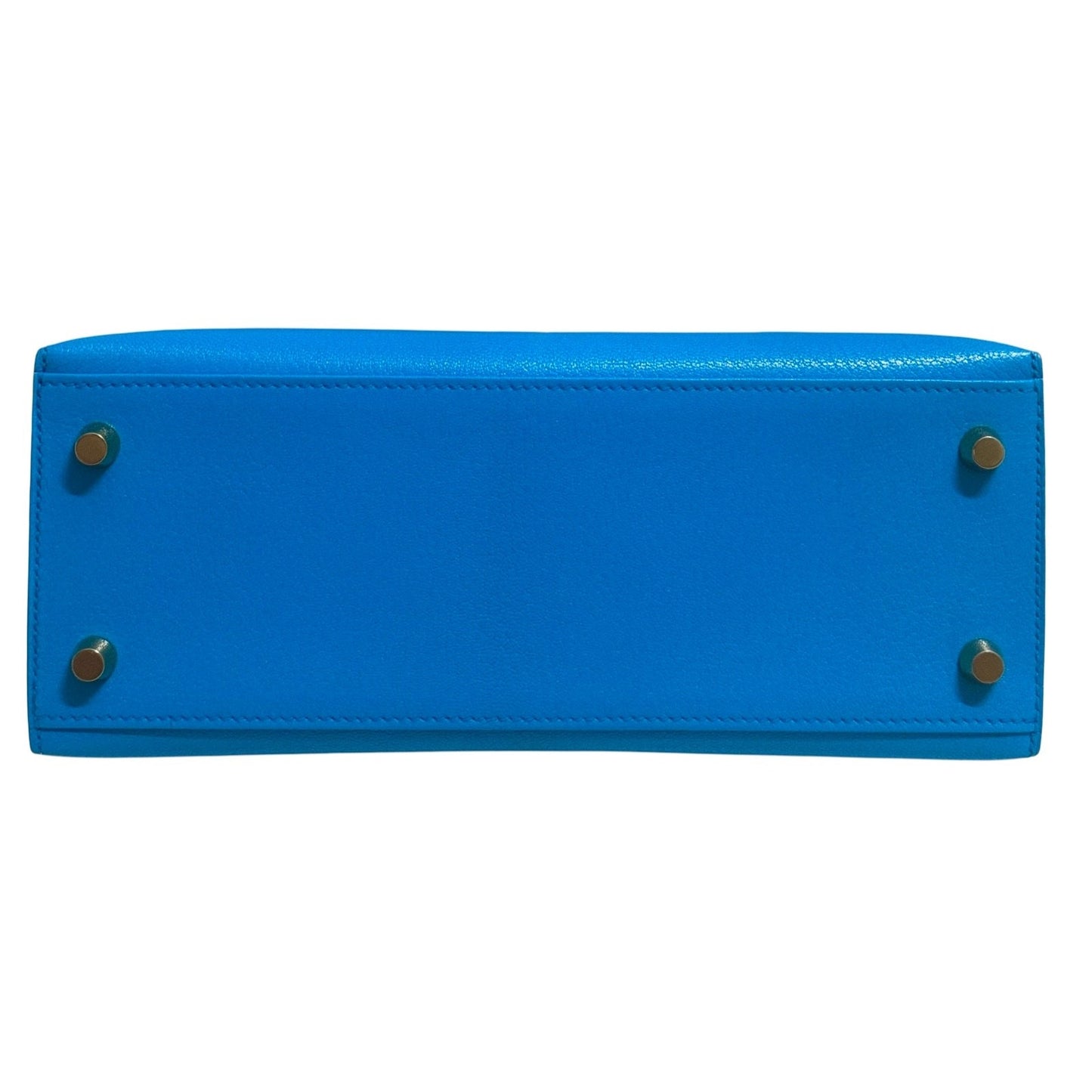 Hermes Kelly 25 Sellier Blue Frida Bleu Chevre Chamkila Leather Gold Hardware