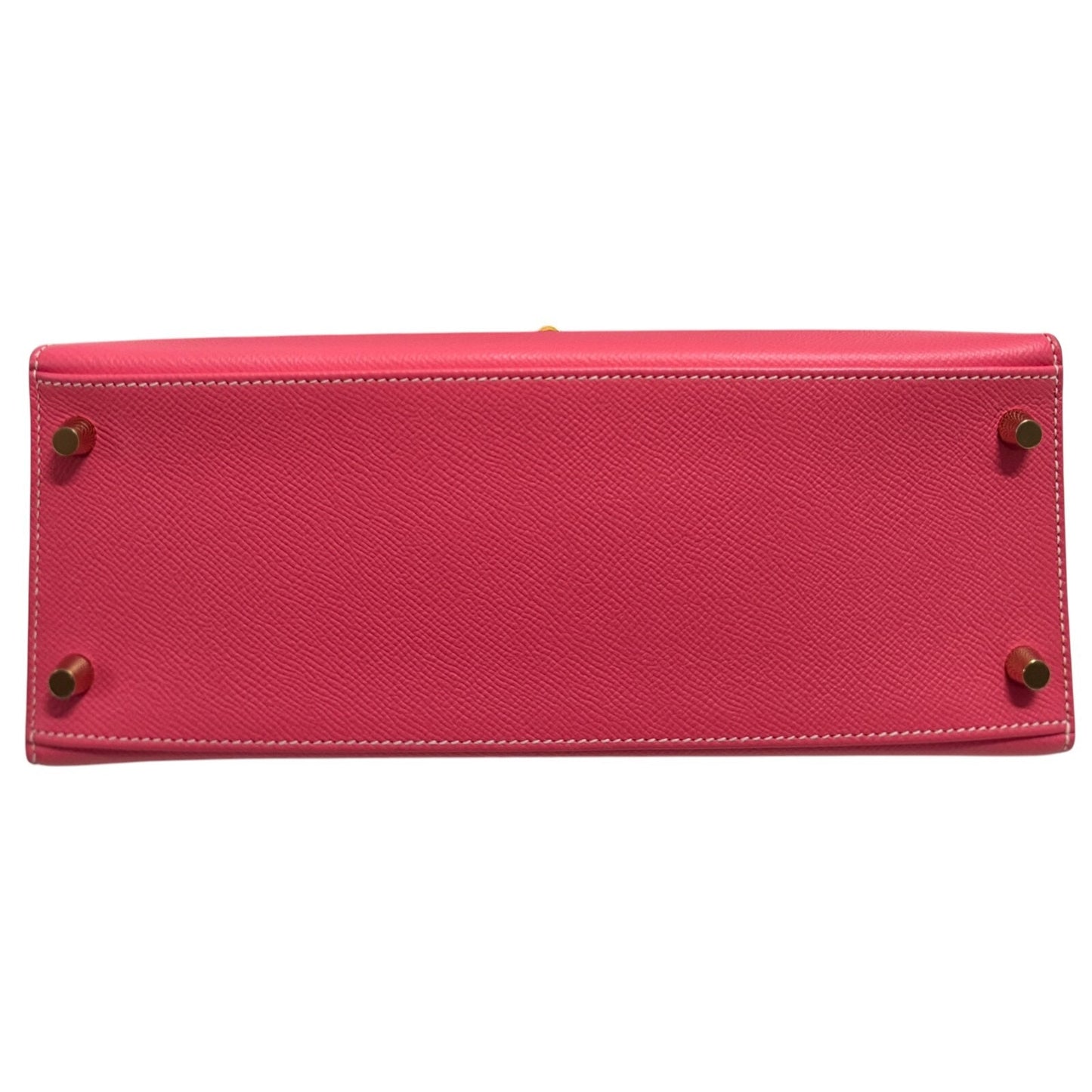 Hermes Kelly 28 Sellier Special Order Pink Rose Azalee Craie White Brushed Gold Hardware