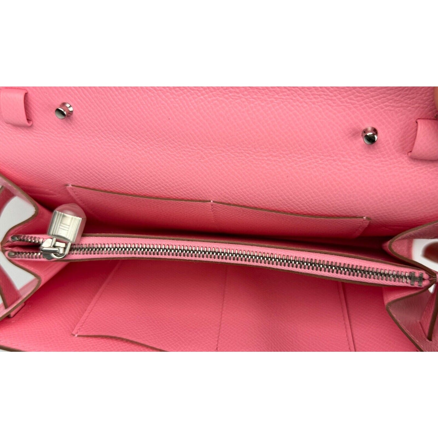 Hermes Kelly To Go Rose Confetti Pink Wallet Epsom Leather Palladium Hardware