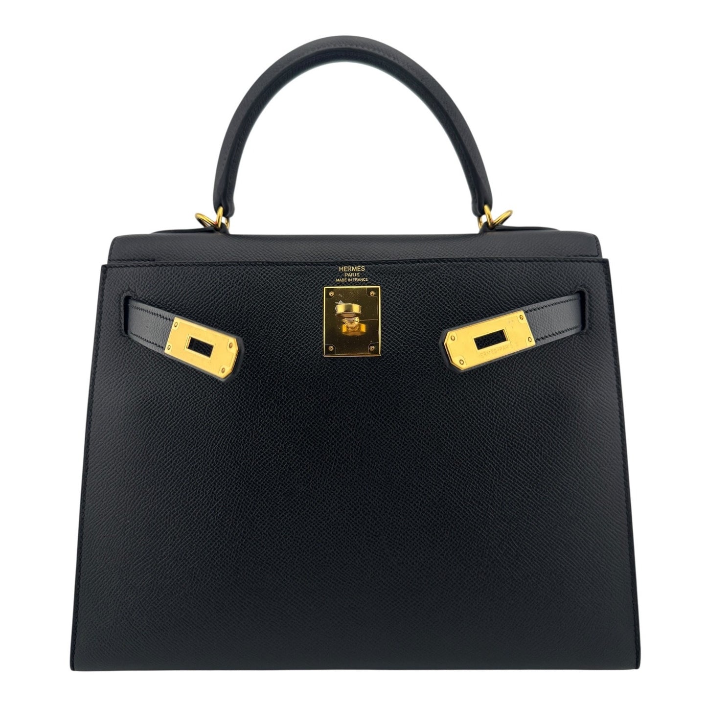 Hermes Kelly 28 Sellier Black Noir Epsom Leather Gold Hardware