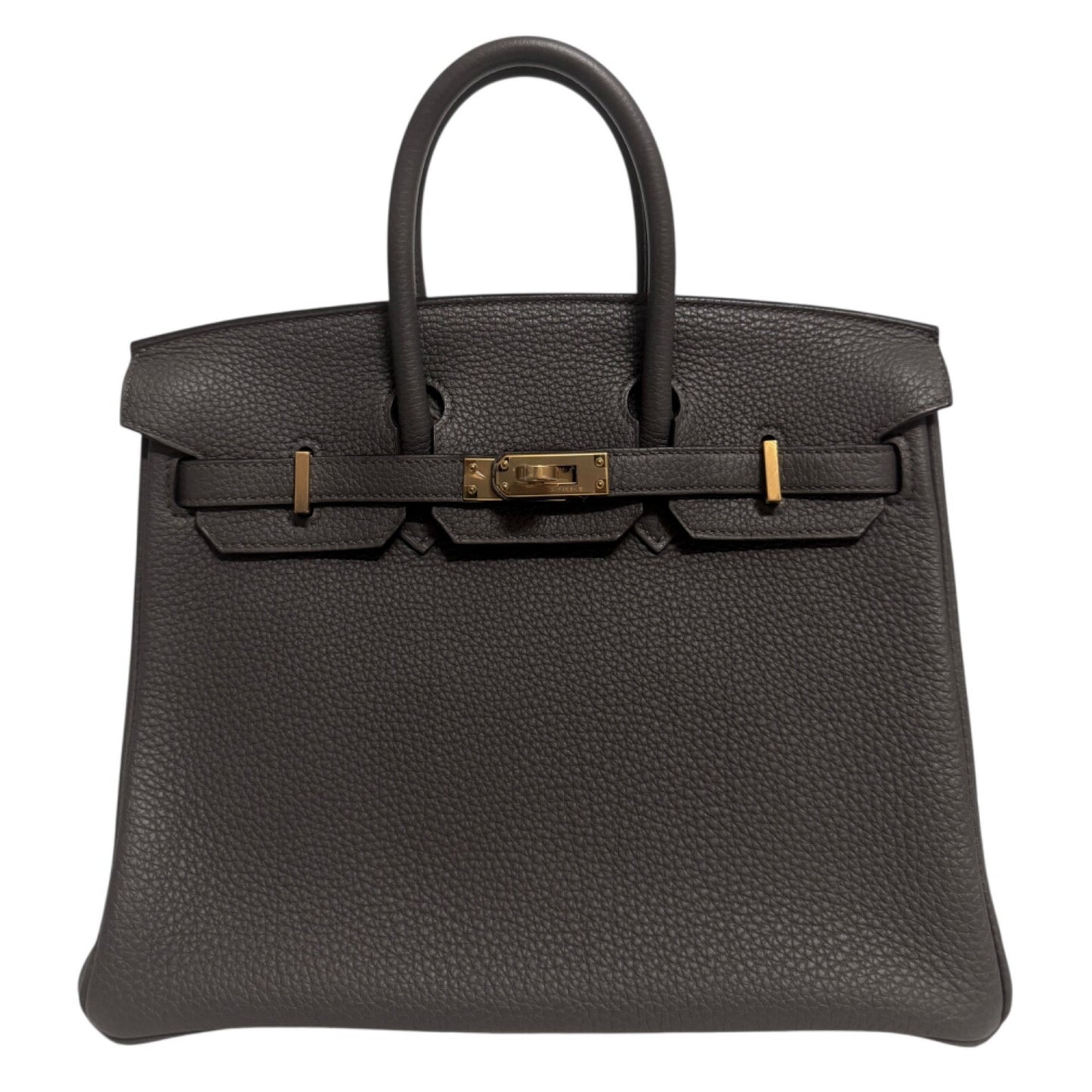 Hermes Birkin 25 Etain Gray Grey Togo Leather Gold Hardware Handbag