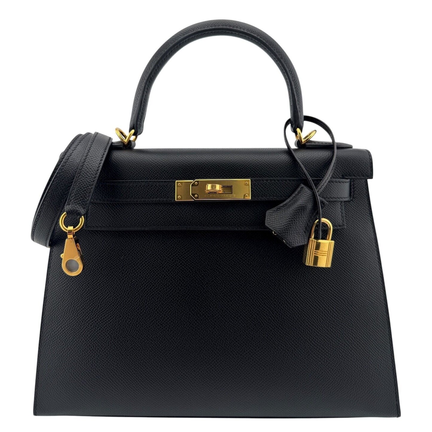 Hermes Kelly 28 Sellier Black Noir Epsom Leather Gold Hardware