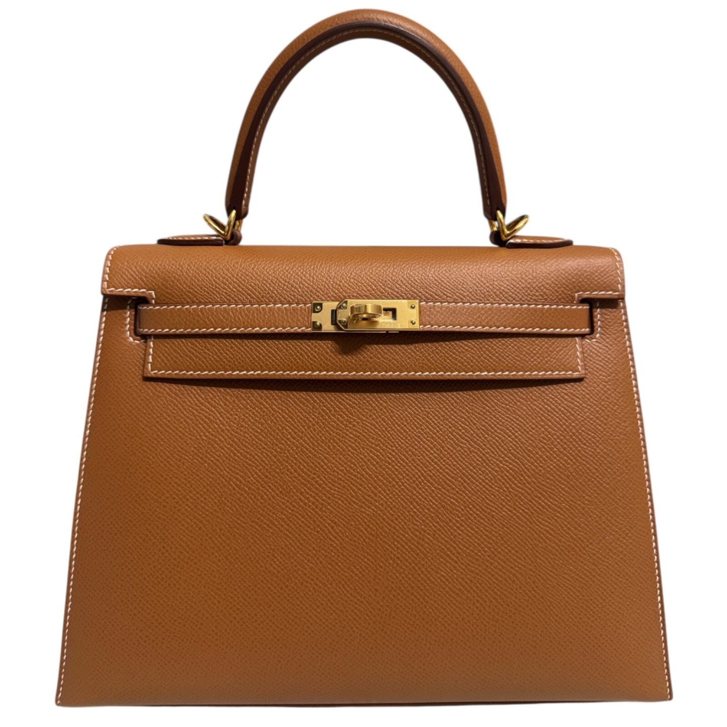 Hermes Kelly 25 Sellier Gold Tan Epsom Leather Gold Hardware