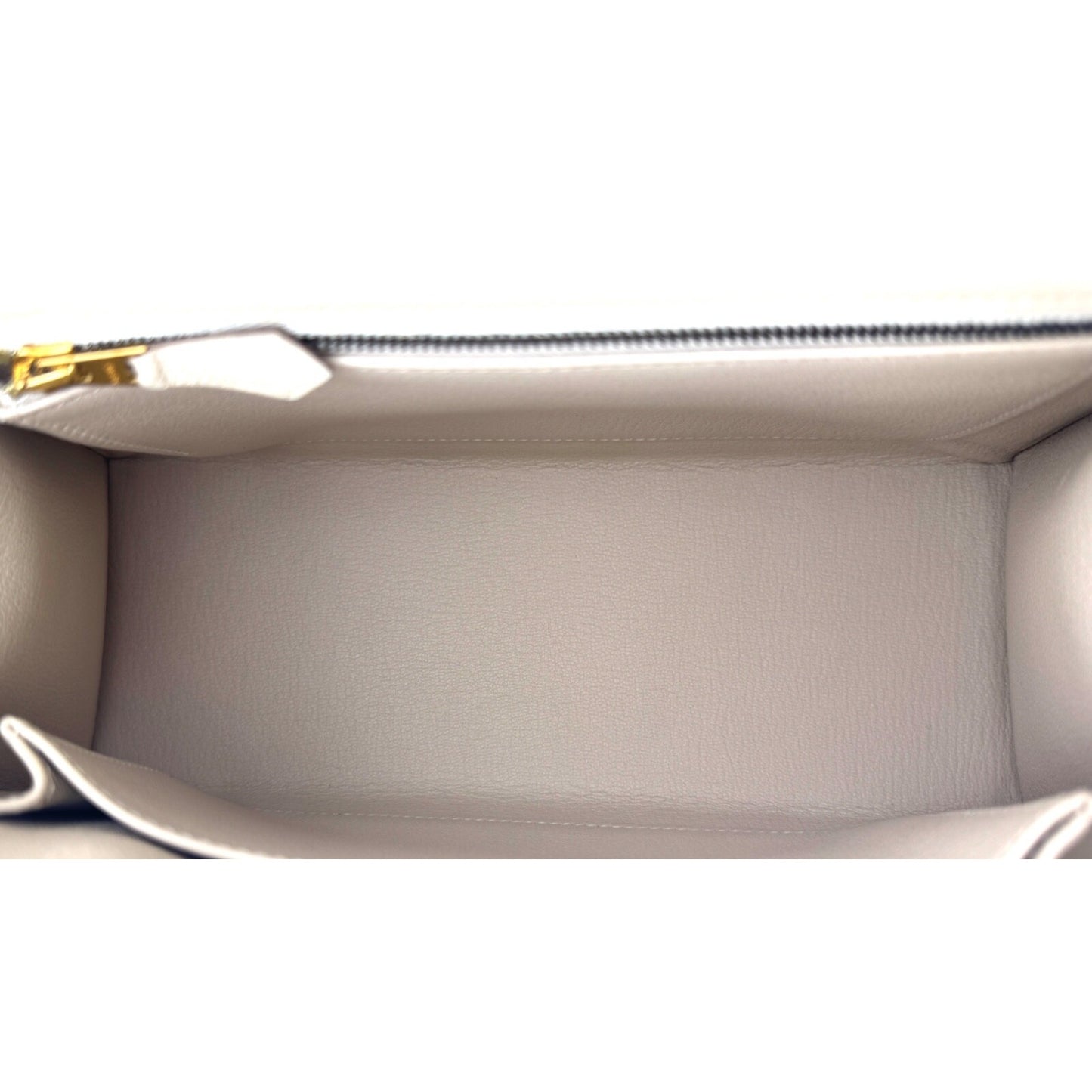 Hermes Kelly 25 Sellier Craie Cream White Epsom Leather Gold Hardware