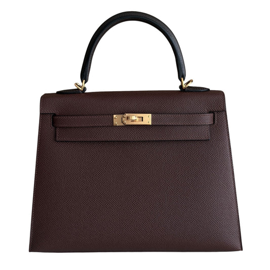 Hermes Kelly 25 Sellier Tri Color Terre, Ebene, Craie Epsom Gold Hardware 2026