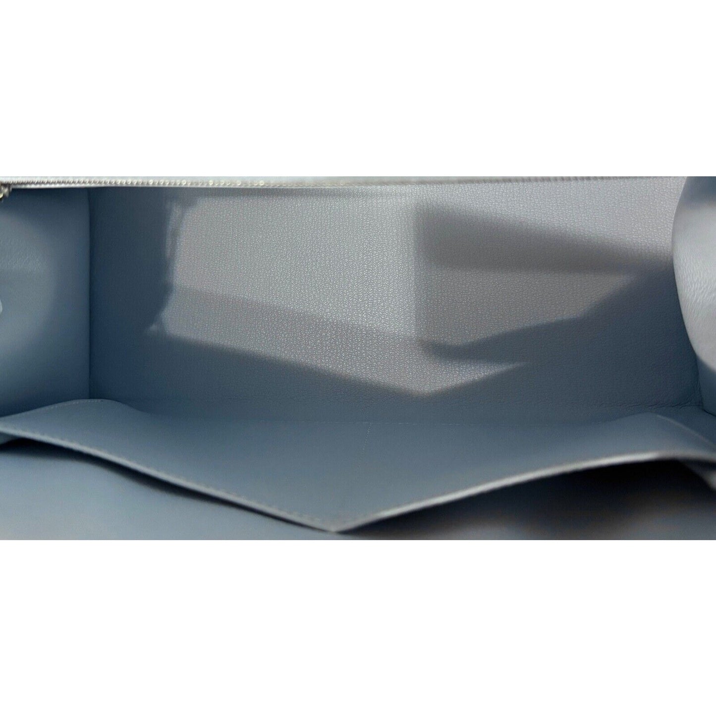 Hermes Kelly 28 Sellier Bleu Brume Blue Epsom Leather Palladium Hardware