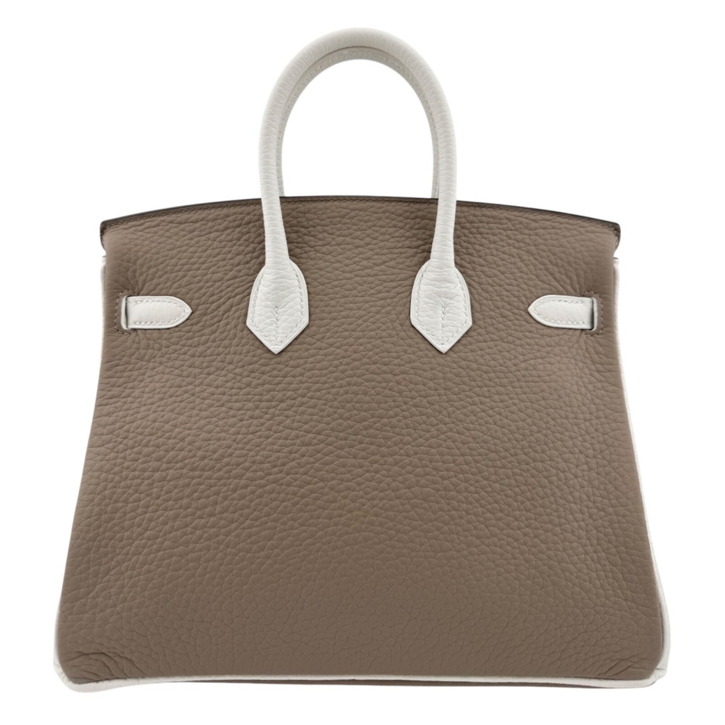 Hermes Birkin 25 Special Order Gris Tourterelle White Gray Leather Brushed Gold