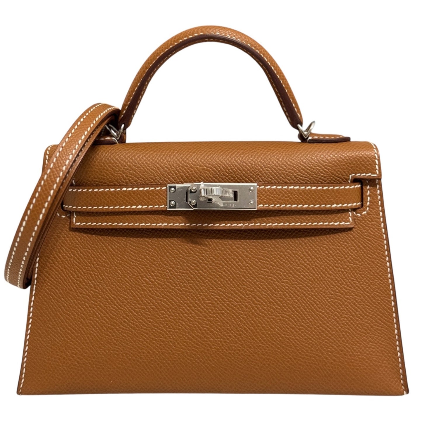 Hermes Kelly Mini 20 Gold Tan Epsom Leather Palladium Hardware NEW