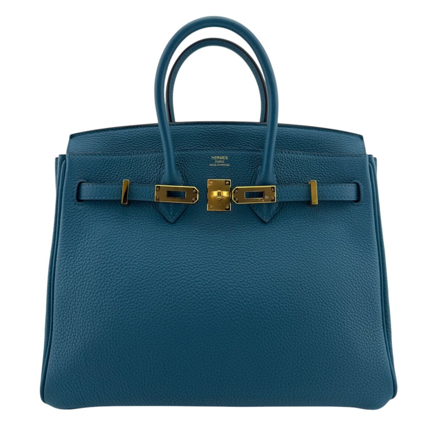 Hermes Birkin 25 Blue Colvert Togo Leather Gold Hardware