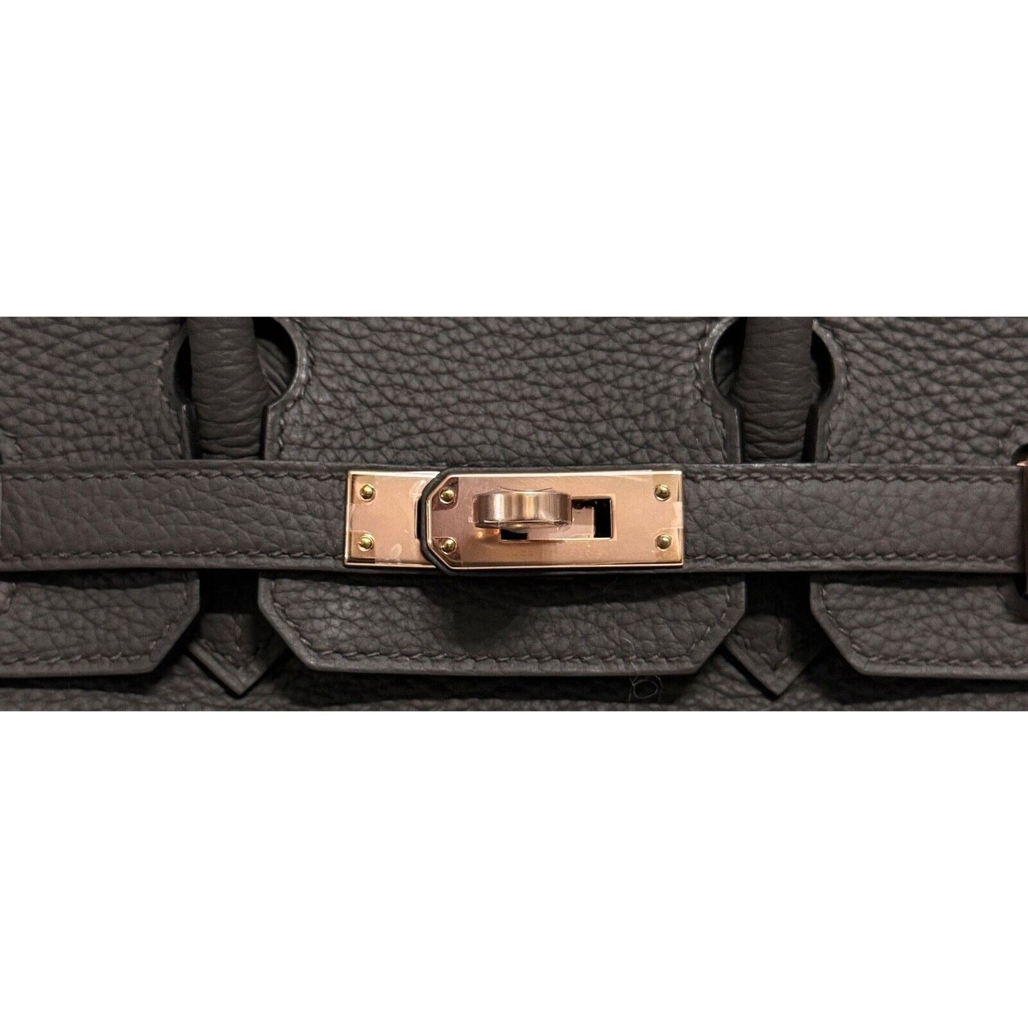 Hermes Birkin 25 Etain Gray Grey Togo Leather Rose Gold Hardware Handbag