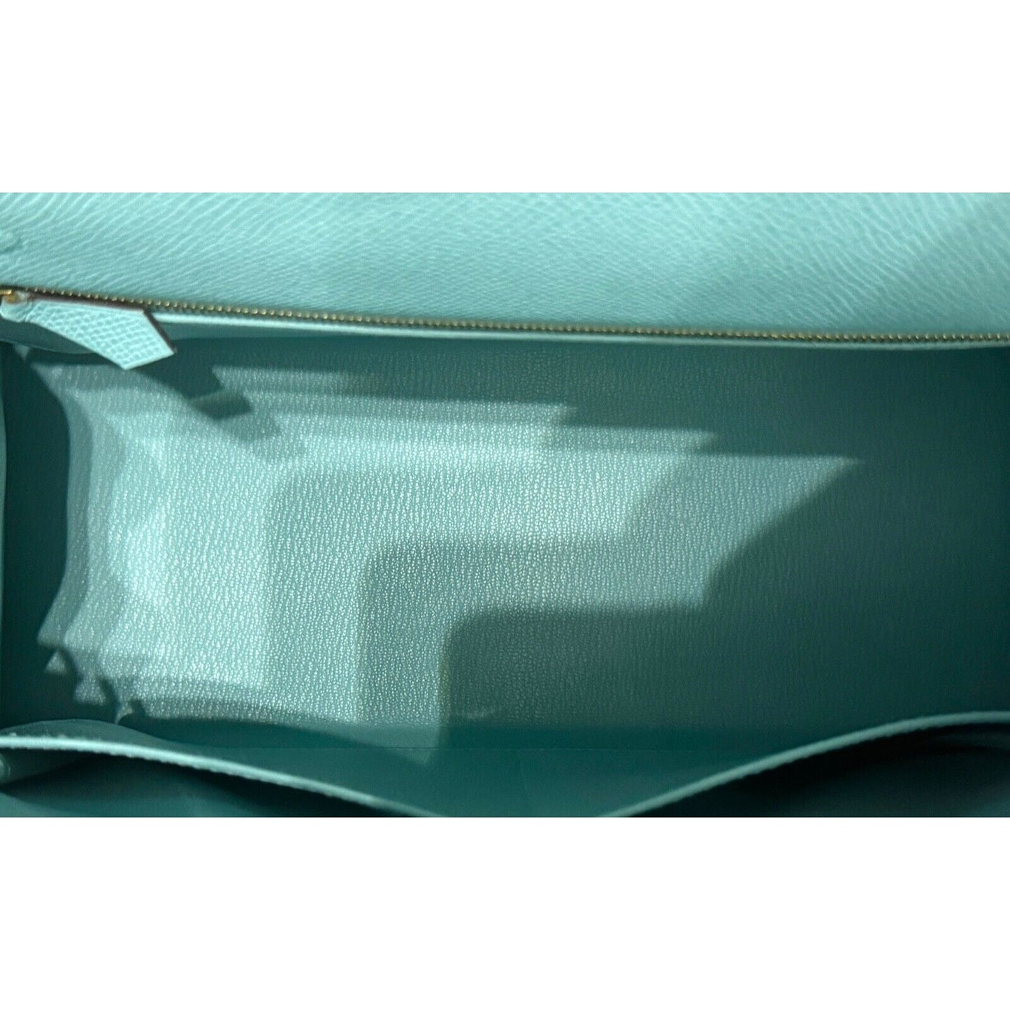 Hermes Kelly 28 Sellier Blue Atoll Tiffany Blue Epsom Leather Gold Hardwar