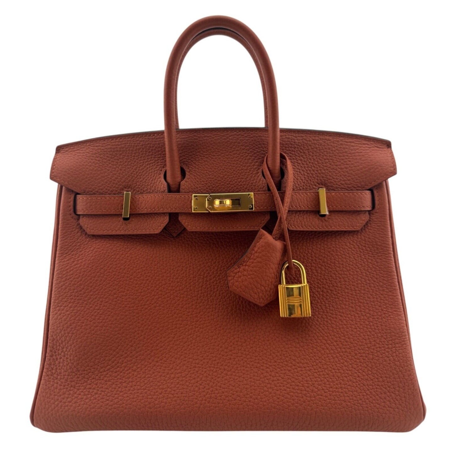 Hermes Birkin 25 Cuivre Orange Brown Togo Leather Gold Hardware