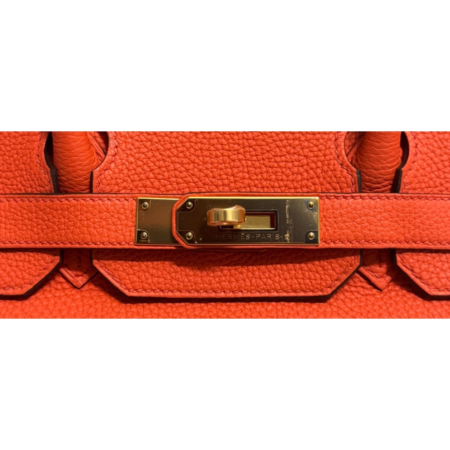 Hermes Birkin 30 Feu Orange Leather Gold Hardware RARE