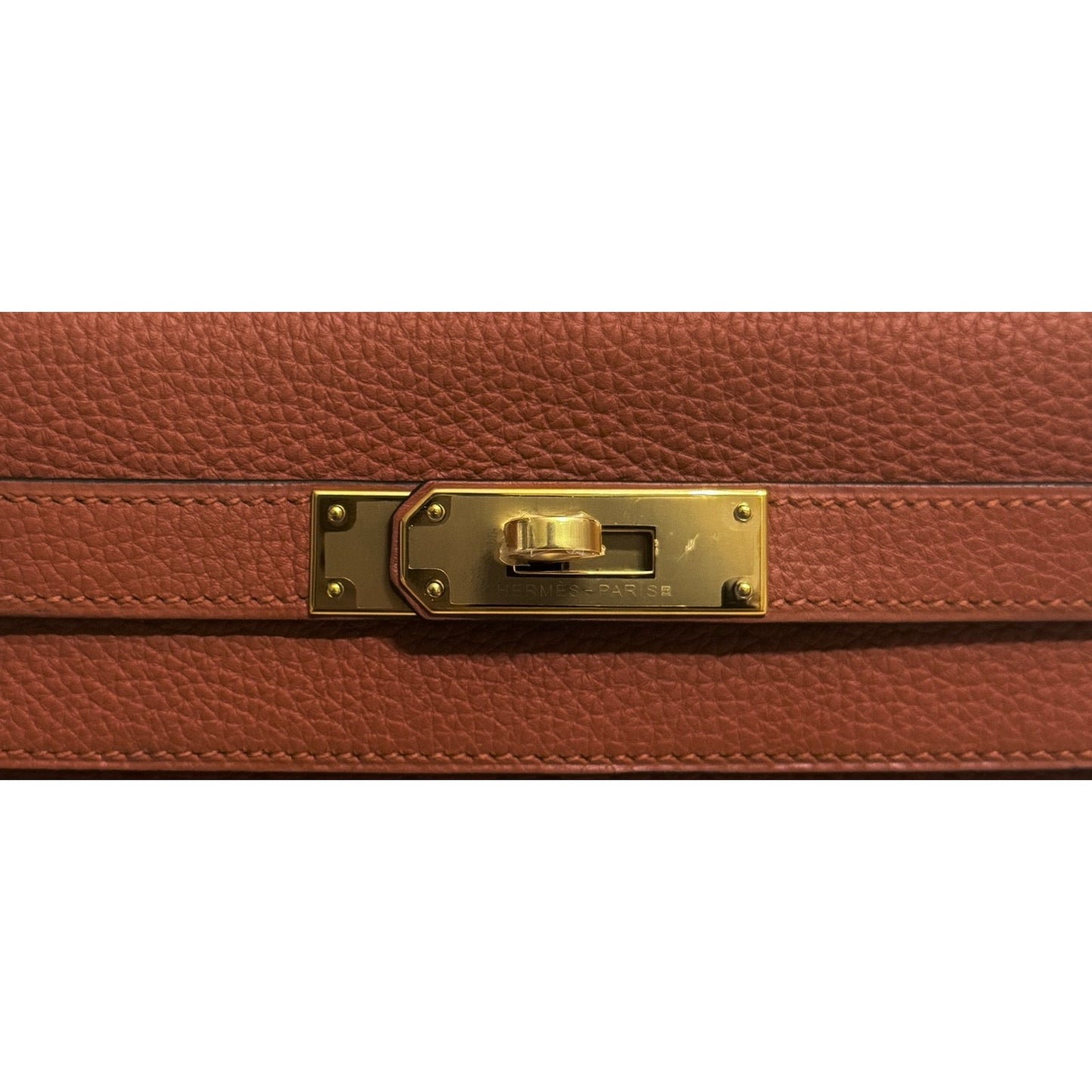 Hermes Kelly 28 Cuivre Orange Togo Leather Gold Hardware