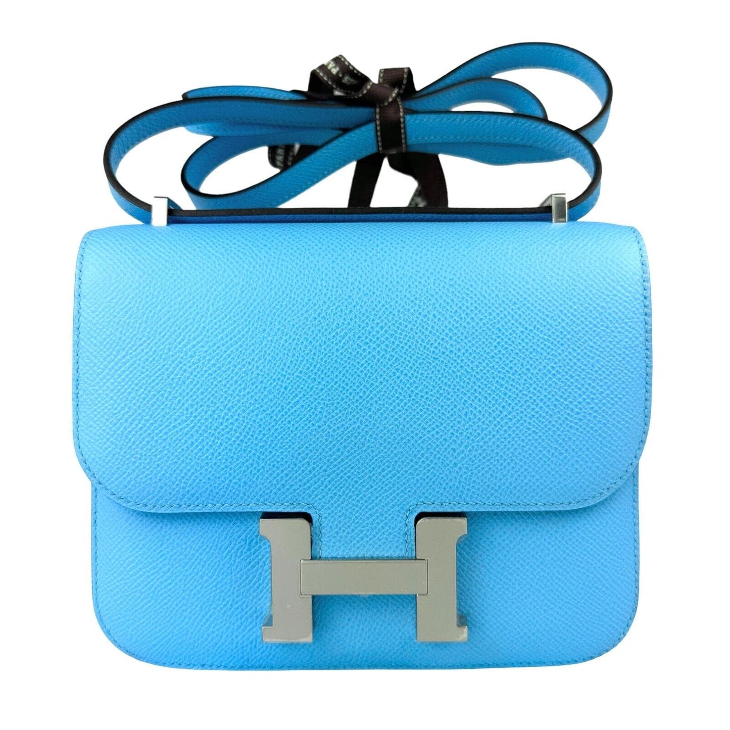 HERMES Constance 18 Mini Blue Celeste Epsom Leather Palladium Hardware 2022