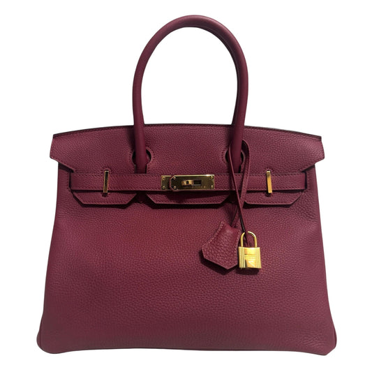 Hermes Birkin 30 Rouge Grenat Red Togo Leather Gold Hardware