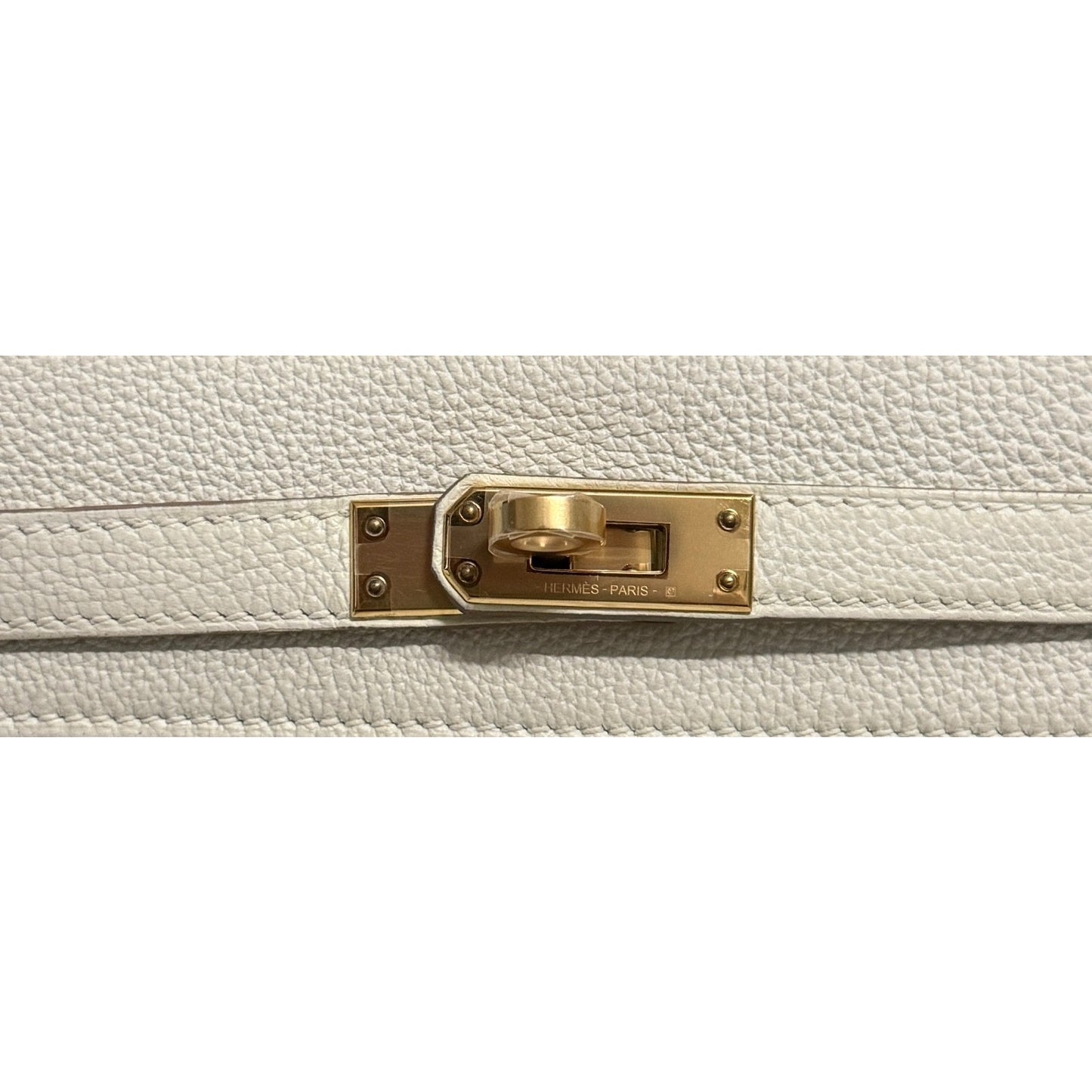Hermes Kelly 25 Mushroom White Togo Leather Gold Hardware