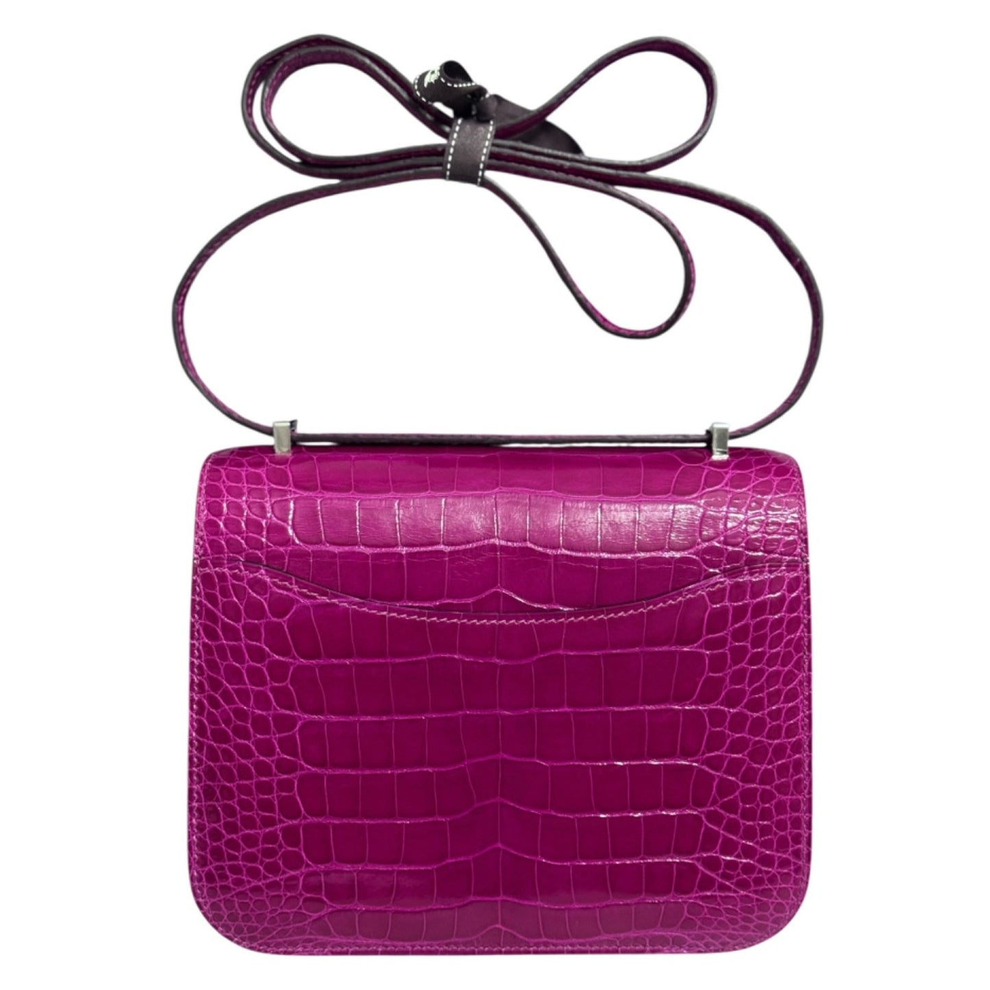 Hermès Constance 18 Mini Rose Scheherazade Shiny Alligator Palladium Hardware