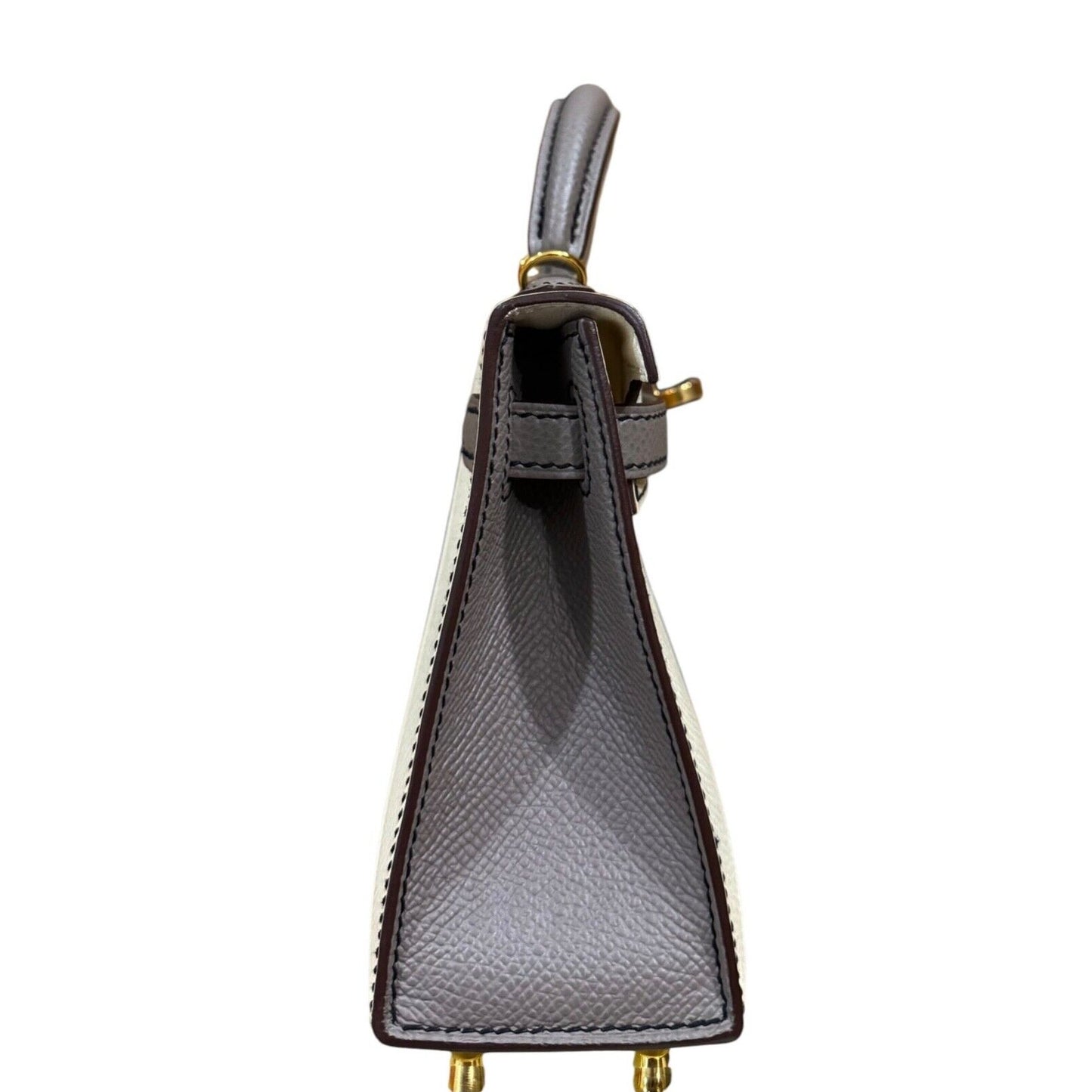 Hermes Kelly Mini 20 Special Order Nata & Gris Mouette Gray Epsom Gold Hardware
