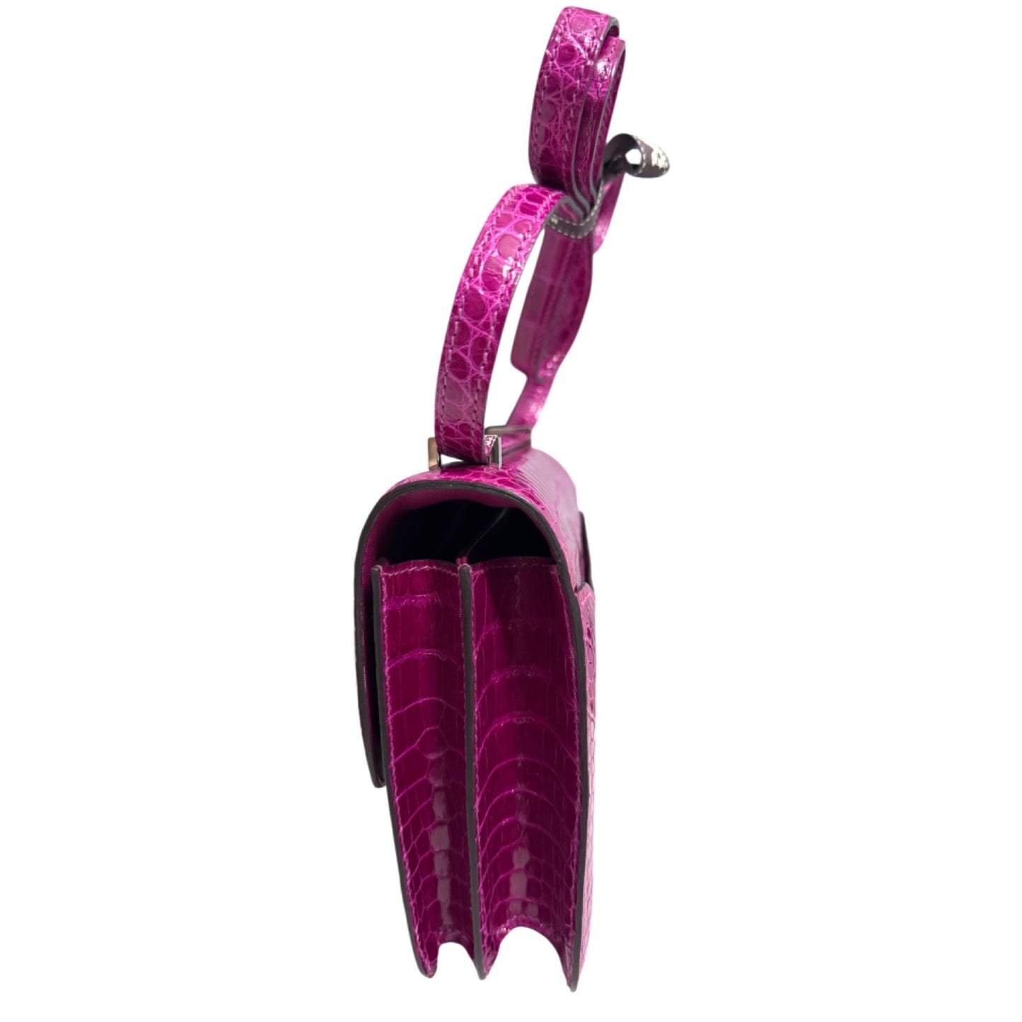 Hermès Constance 18 Mini Rose Scheherazade Shiny Alligator Palladium Hardware
