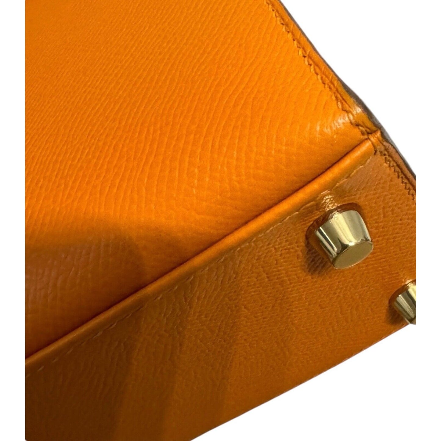 Hermes Kelly 25 Sellier Apricot Orange Epsom Leather Gold Hardware