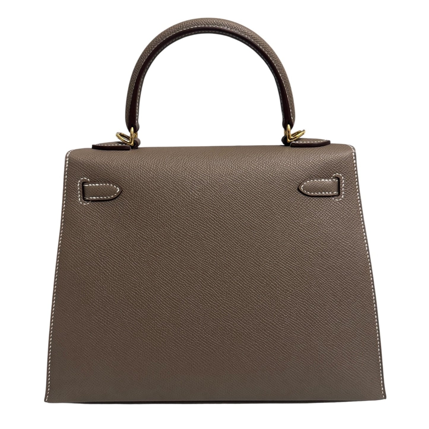 Hermes Kelly 25 Sellier Etoupe Gray Gris Epsom Leather Gold Hardware 2025 New